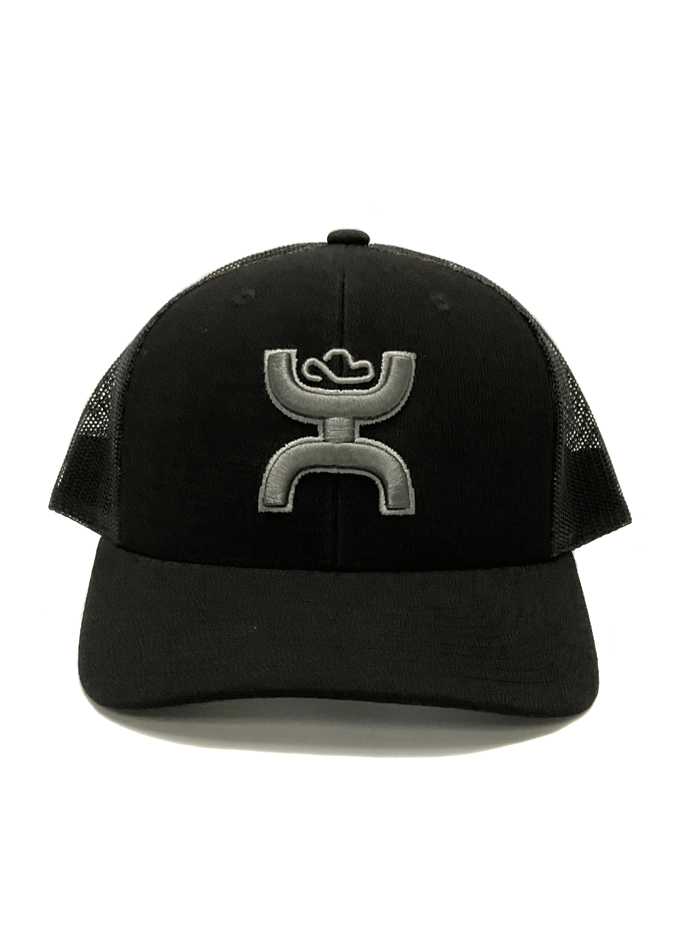 Hooey 2105T BK STERLING Mid Profile Snapback Trucker Hat - Grey & Black Adjustable Baseball Cap for Men & Women - Perfect for Outdoor Activities, Sports & Casual Wear