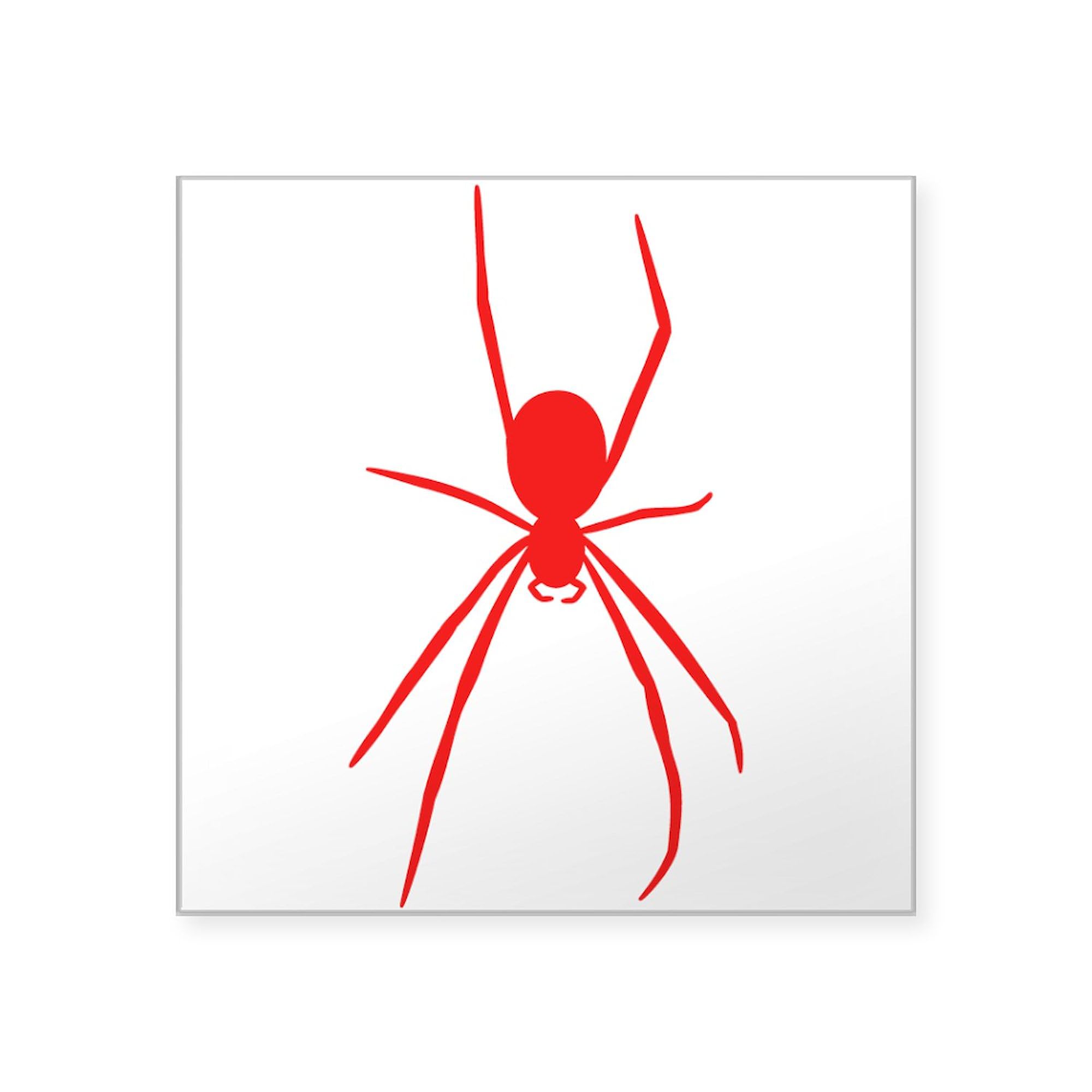 Red Black Widow Spider Sticker - Square Bumper Car Decal for Cars, Laptops & Windows | Unique Spider-Themed Decoration for Halloween, Cosplay & Marvel Fans