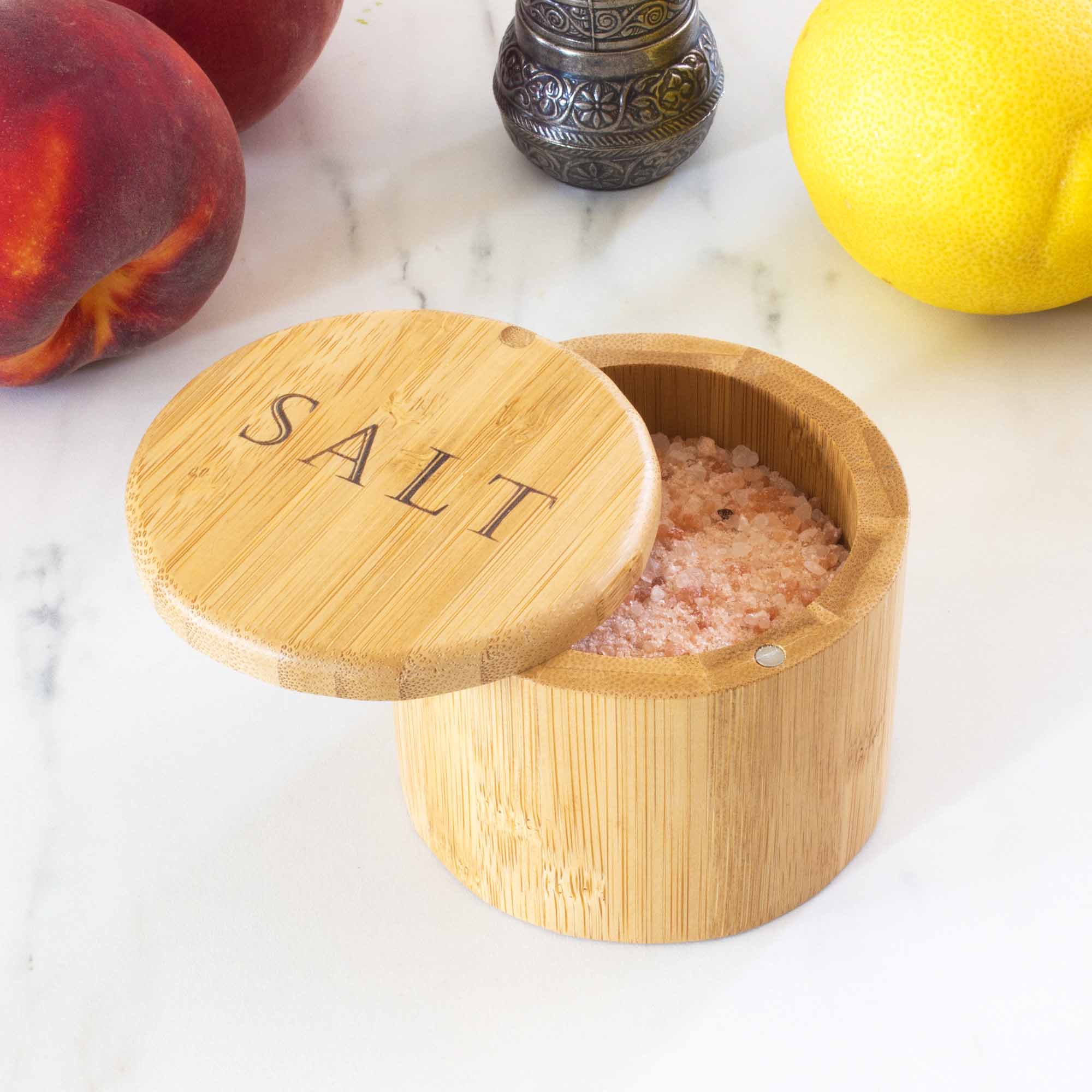 6 Oz. Salt Cellar with Engraved Design - Premium Salt Keeper for Dining Table, Kitchen & Restaurant Use