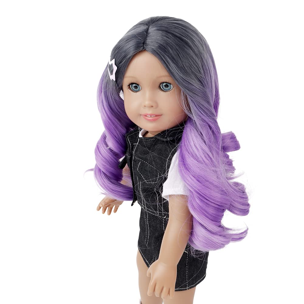 AIDOLLA 18 Inch Doll Wigs - Heat Resistant Long Curly Hair Replacement for American Girl Dolls | Perfect DIY Wig Making Supplies & Girls Gift | Great for Playtime, Collecting & Custom Doll Styling