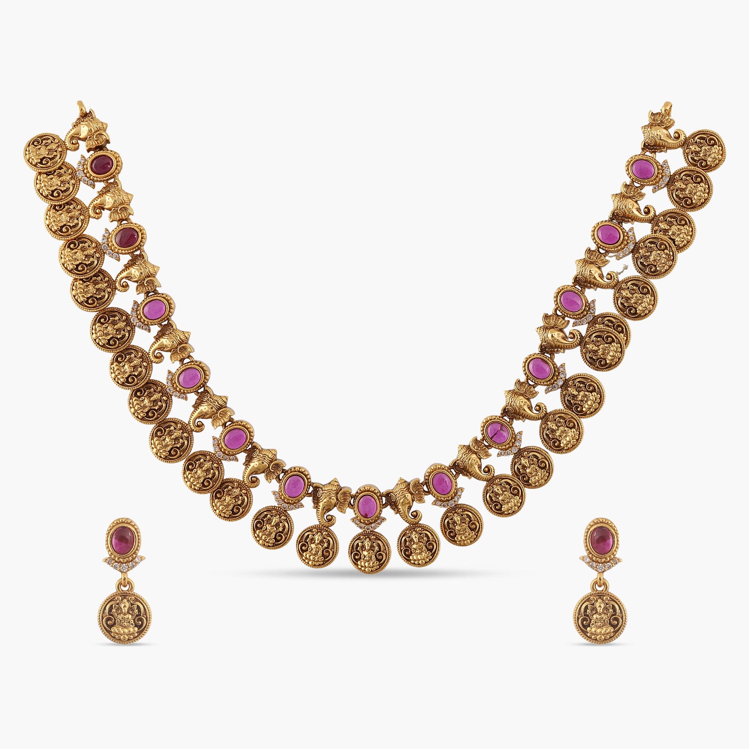 Gajini Antique Coin Necklace Set - Sterling Silver Vintage Jewelry for Women - Perfect for Boho Style, Gift Giving & Special Occasions