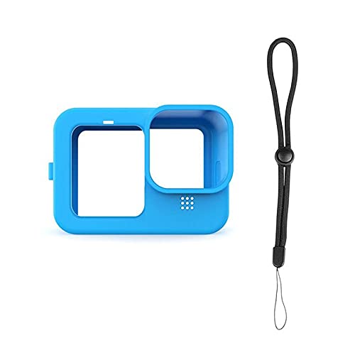 XIAOMINDIAN 1PC Shockproof Silicone Protective Case for GoPro Hero 9 - Waterproof Anti-Drop Cover with Durable Frame (Blue) - Perfect for Outdoor Sports, Hiking, Surfing & Adventure Photography
