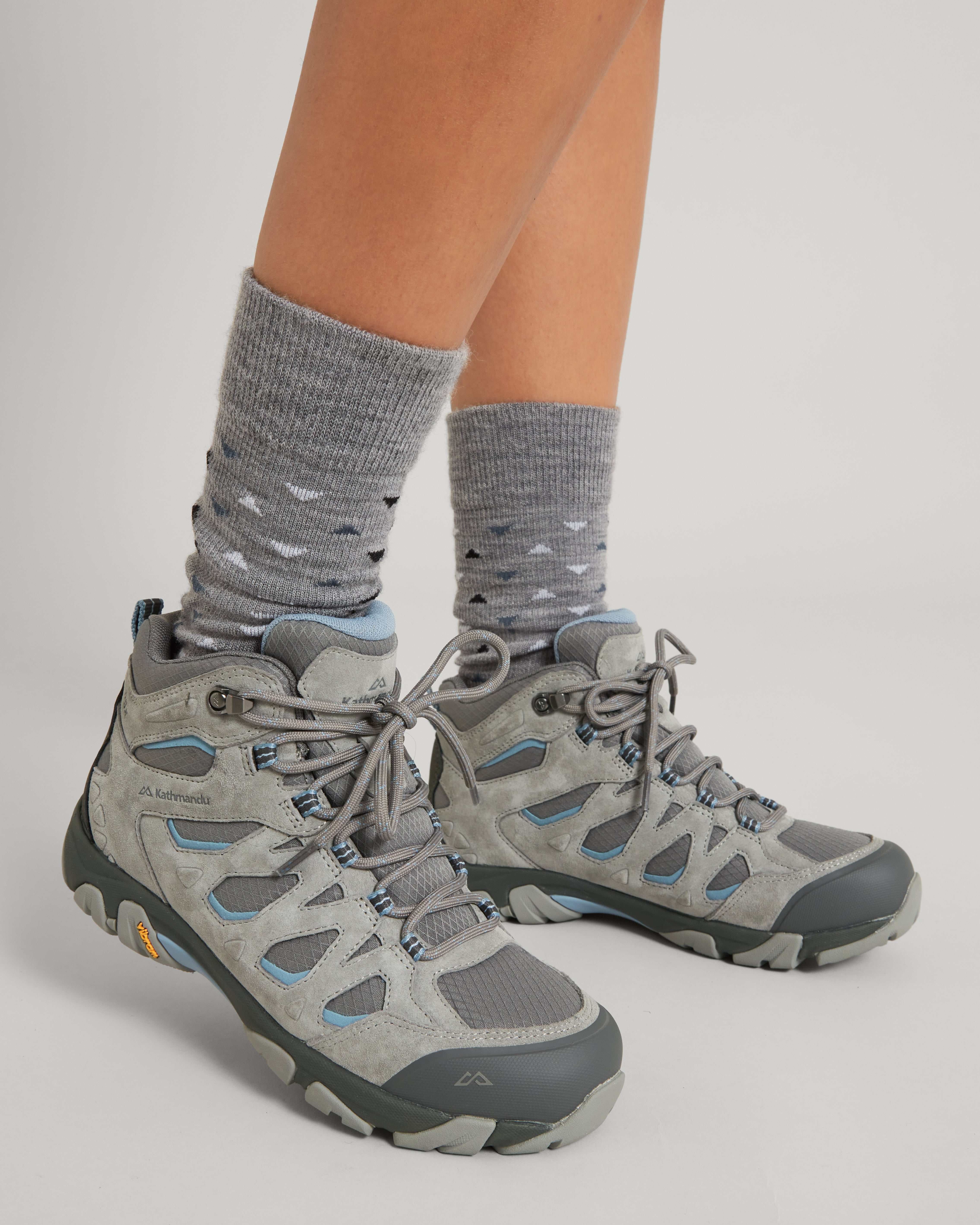 Women's Waterproof Mid Hiking Boots by Mornington - Steel Grey/Faded Denim - Perfect for Outdoor Adventures, Trail Hiking & Winter Walking
