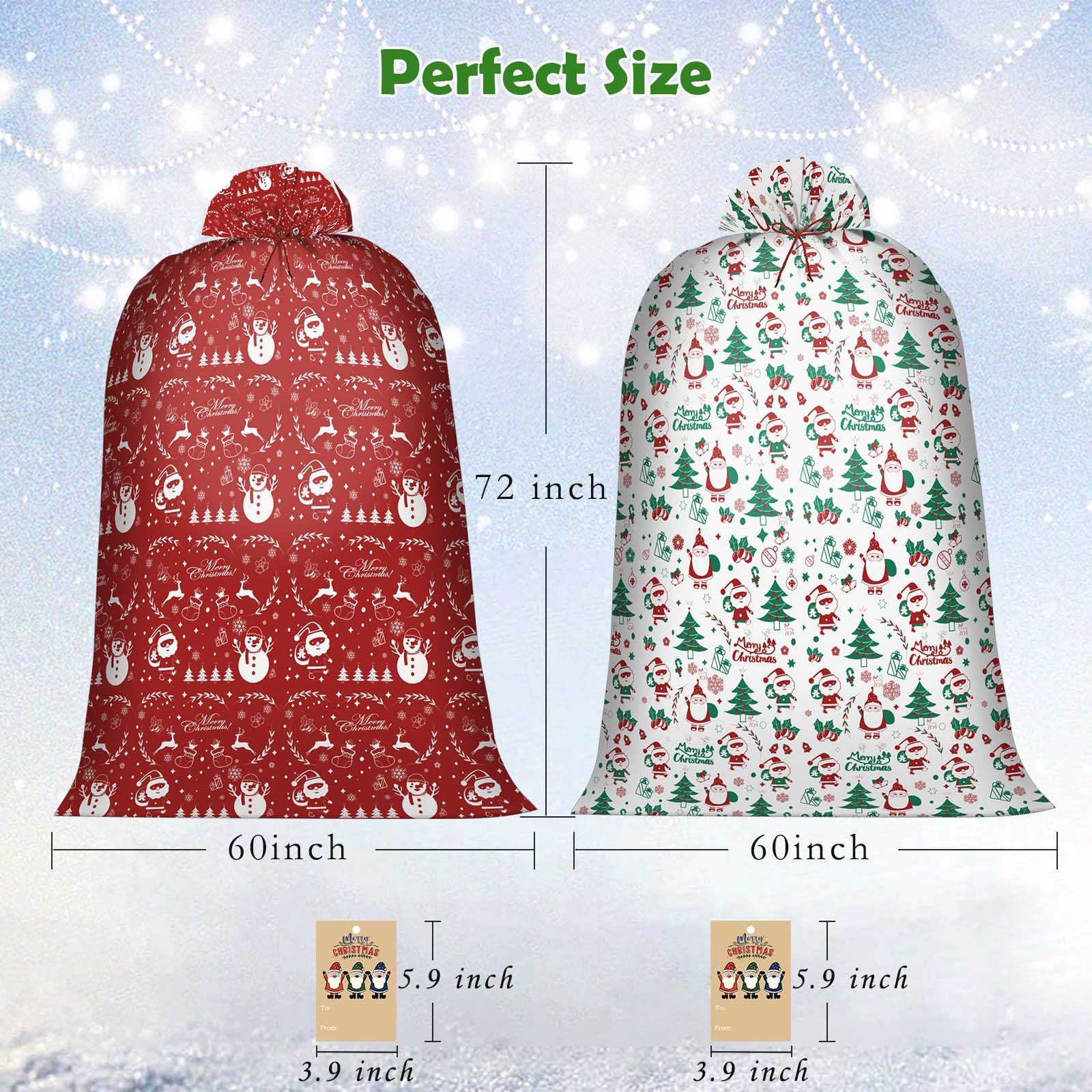 2 Pack Extra Large Christmas Bike Gift Bags 72