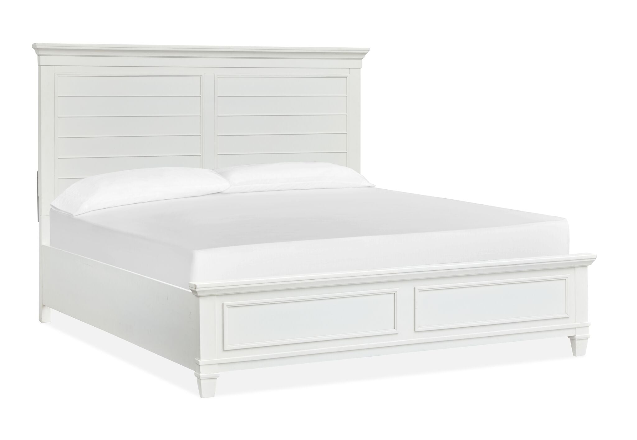 Charleston 3-Piece King Size Panel Bed in Dove White - Elegant Bedroom Furniture Set for Master Suite or Guest Room