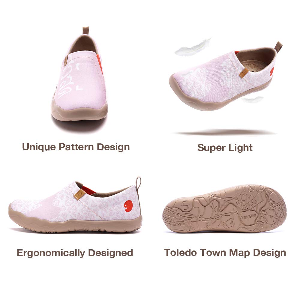 UIN Women's Slip-On Loafers - Lightweight Casual Sneakers with Artistic Painting Design for Walking, Travel & Everyday Wear | Comfortable Flats for Work, Shopping & Leisure Activities