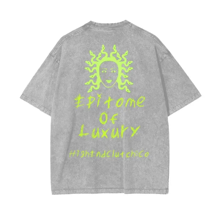 Premium Medusa Graphic Acid Wash Oversized T-Shirt - 250 GSM Heavyweight Cotton - Streetwear, Casual Wear & Festival Outfit