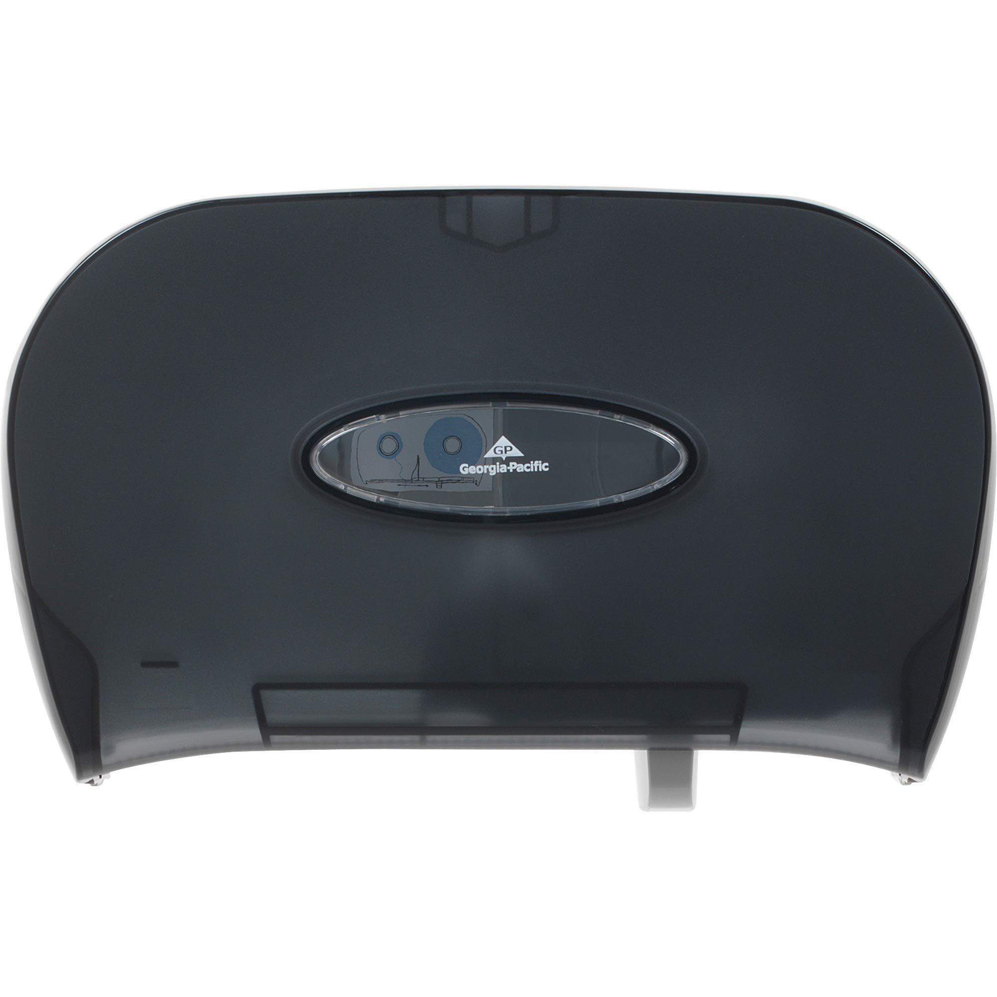 Georgia Pacific 59206 Two-Roll Bathroom Tissue Dispenser - Wall Mounted Paper Towel Holder, 13.9x5.75x8.6 Inches, Smoke Gray - Ideal for Home, Office & Commercial Restrooms