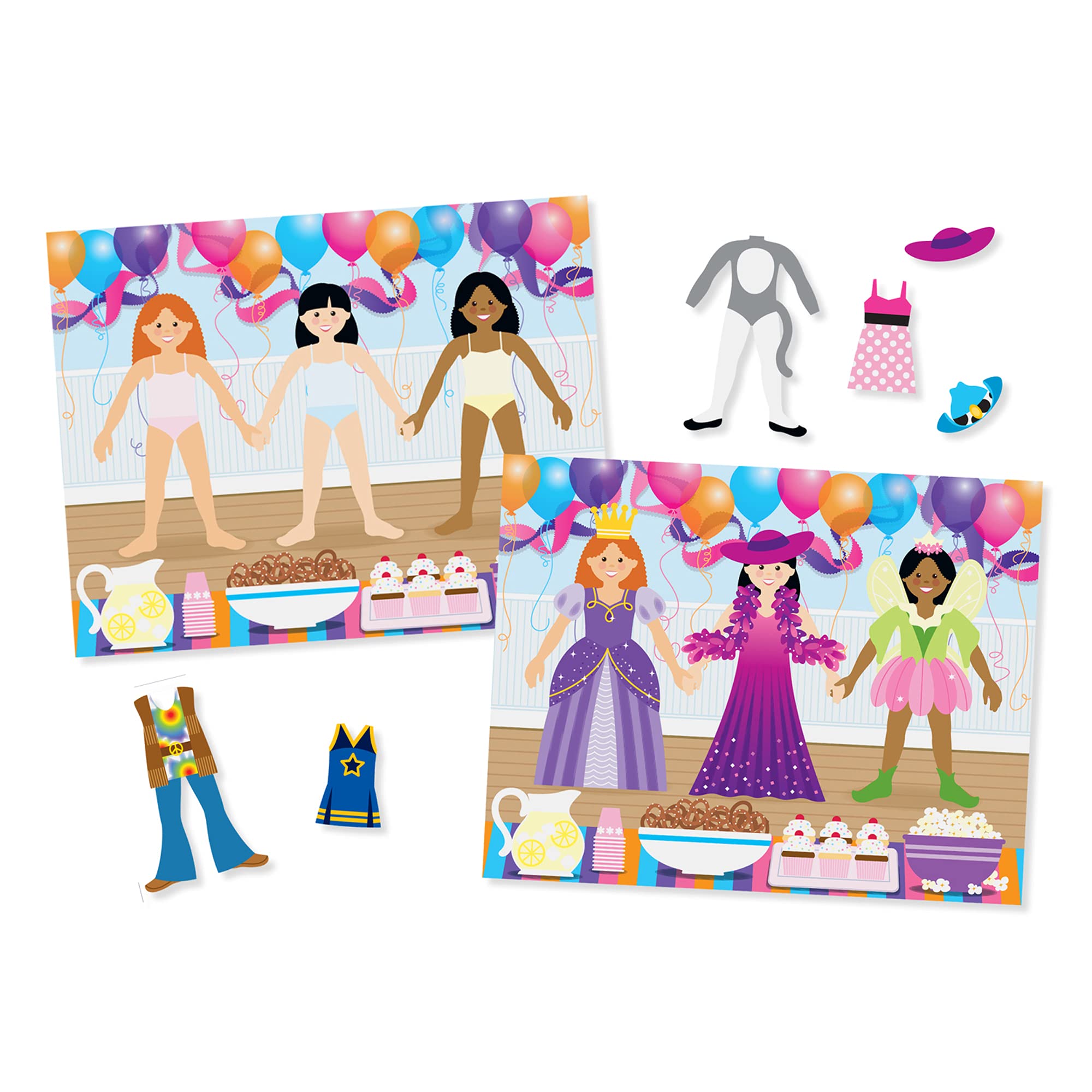 Melissa & Doug Reusable Sticker Activity Books Set of 3 - Dress Up, Fairies & Play House | Educational Toddler Stickers for Kids Ages 3+ | Creative Arts & Crafts Gift for Boys & Girls | Perfect for Travel, Birthday Parties & Quiet Time Play