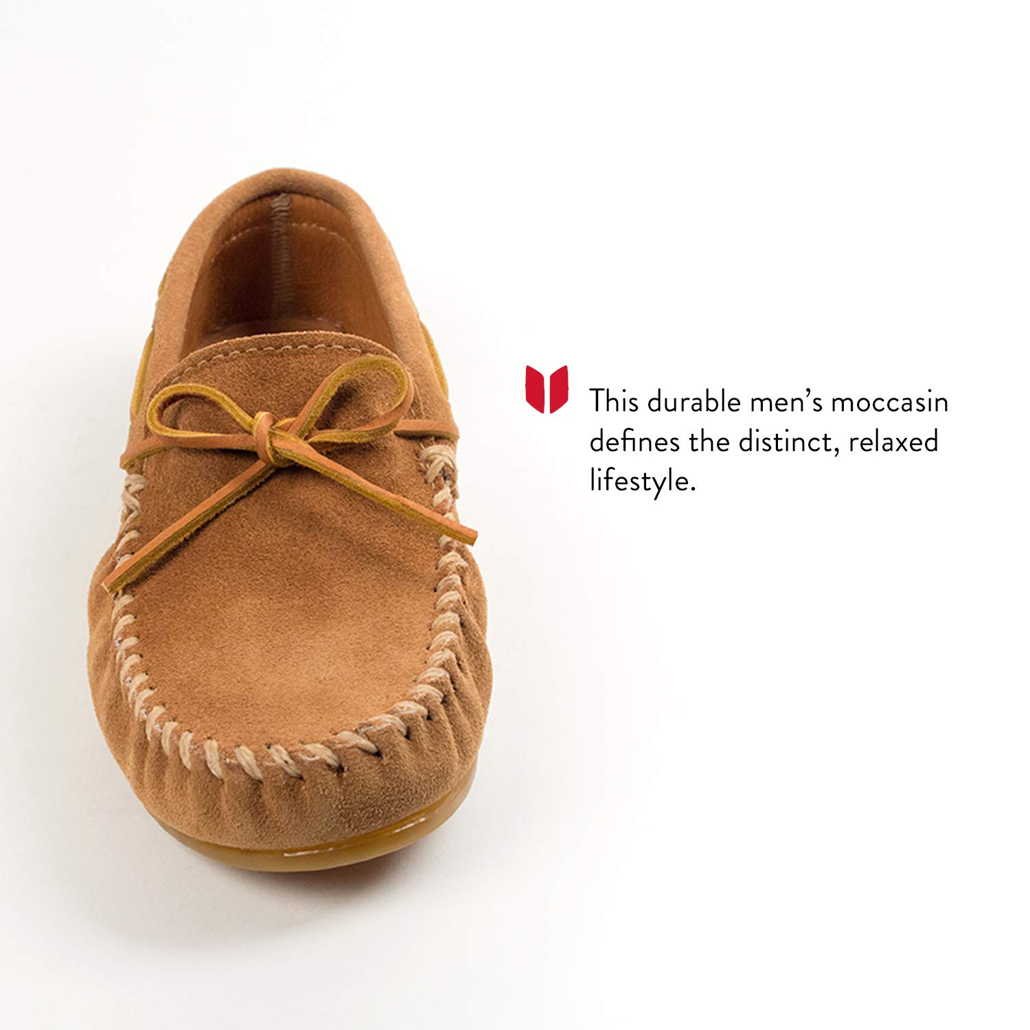 Minnetonka Men's Classic Moccasin Slippers - Genuine Leather Soft Sole Comfort Shoes for Indoor & Outdoor Wear - Perfect for Home, Office, and Casual Outings