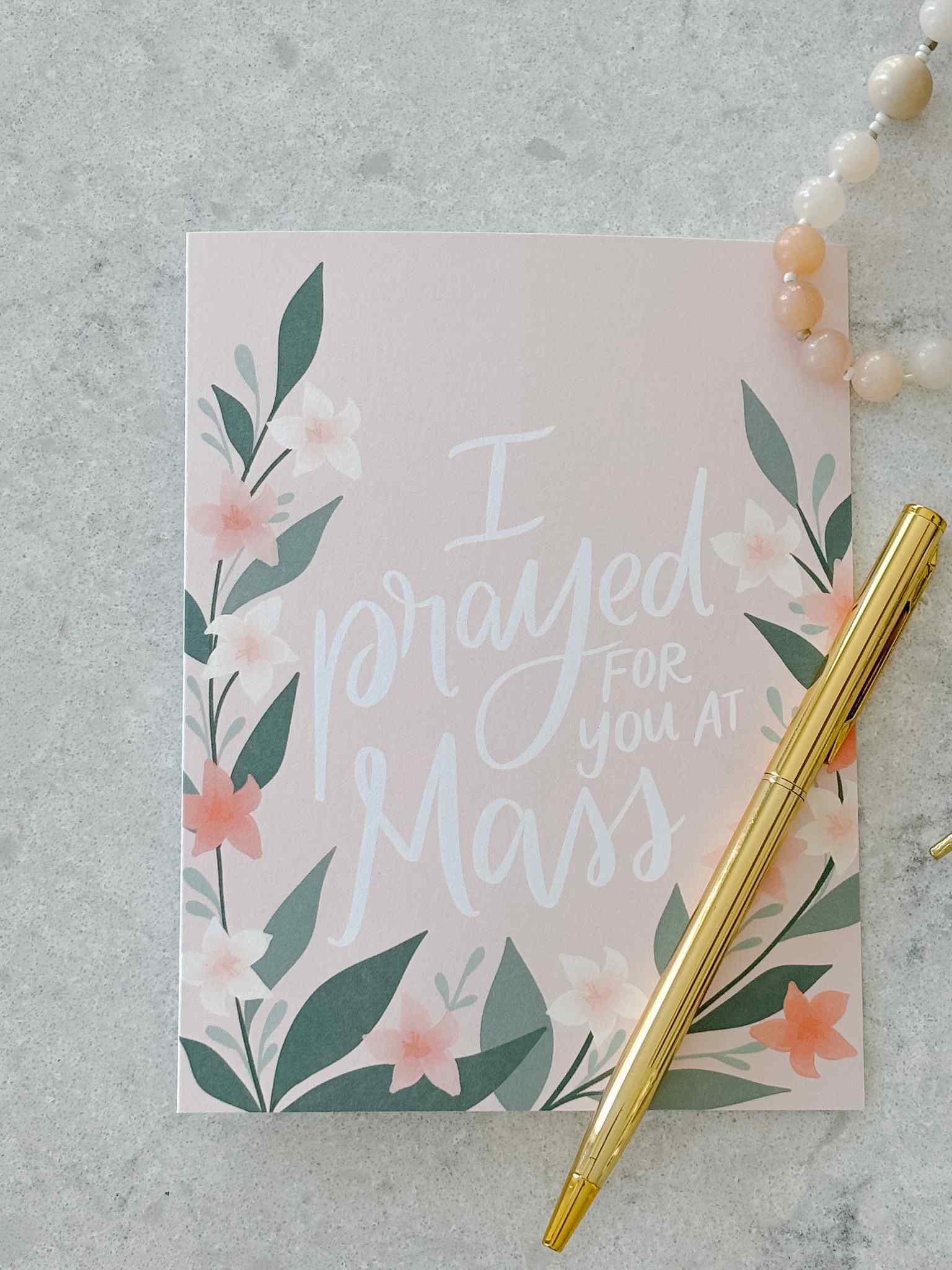 I Prayed for You at Mass Greeting Card - Religious Sympathy & Encouragement Card for Church, Prayer Groups, and Spiritual Support