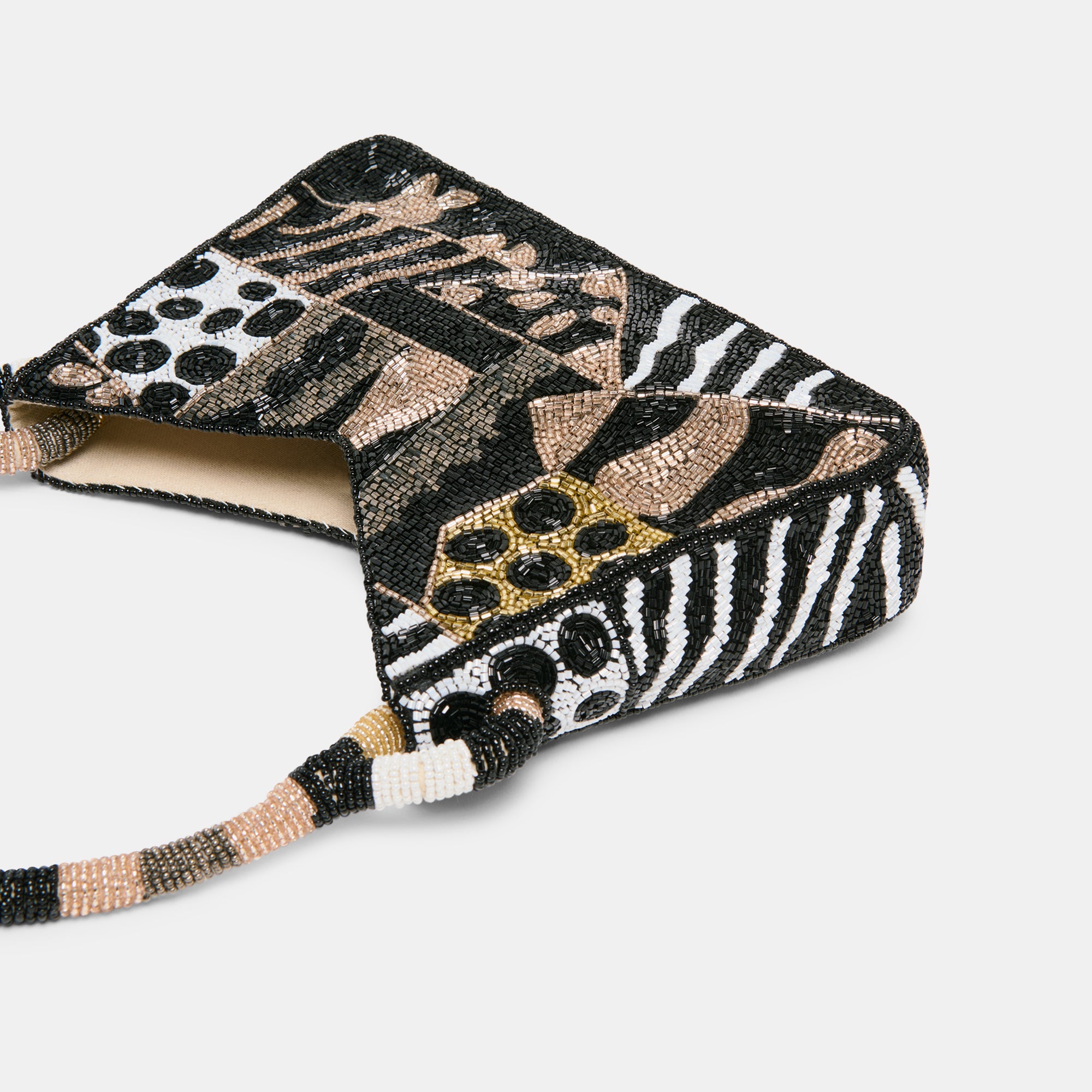 Amelia Beaded Shoulder Bag - Dark Multi Color Crossbody Purse for Women, Perfect for Work, Travel, and Evening Events