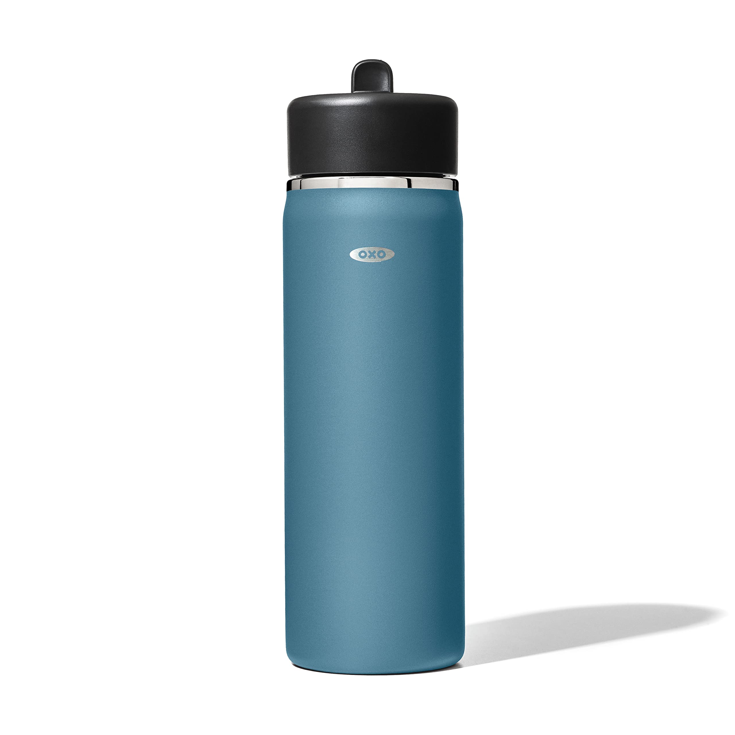 OXO Strive 20oz Wide Mouth Water Bottle with Straw Lid - Leak Proof, BPA Free, Insulated Stainless Steel Water Bottle for Gym, Hiking & Travel - Aquamarine