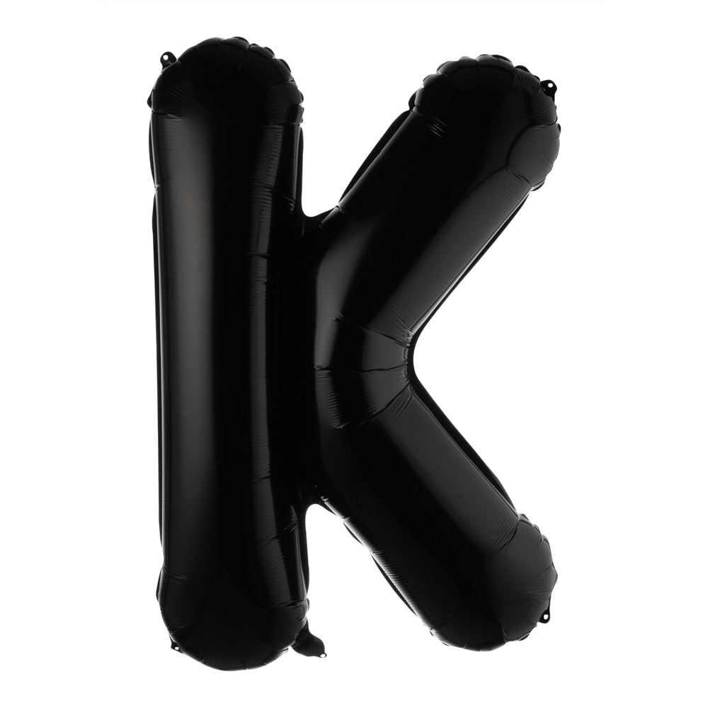 Black Mylar Letter K Balloon - 40 Inch Large Foil Alphabet Balloon for Birthday Party Decorations, Baby Showers & Graduation Celebrations (1 Count)