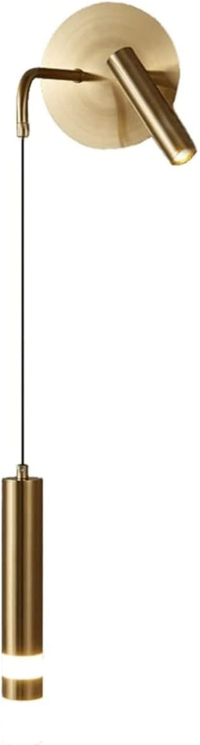 Gold Double Head Wall Lamp - Adjustable LED Wall Sconce with Modern Chandelier Design, Perfect as Bedside Reading Light for Bedroom, Living Room & Hallway | Dimmable Spotlight for Home Decor & Ambient Lighting