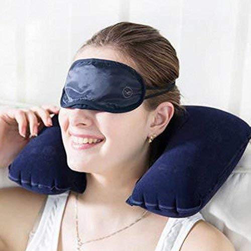SHOPARAM 3-in-1 Travel Neck Pillow with Cushion, Eye Mask & Ear Plugs - Comfortable Support for Airplane, Car & Train Travel - Perfect for Long Flights, Road Trips & Commuting