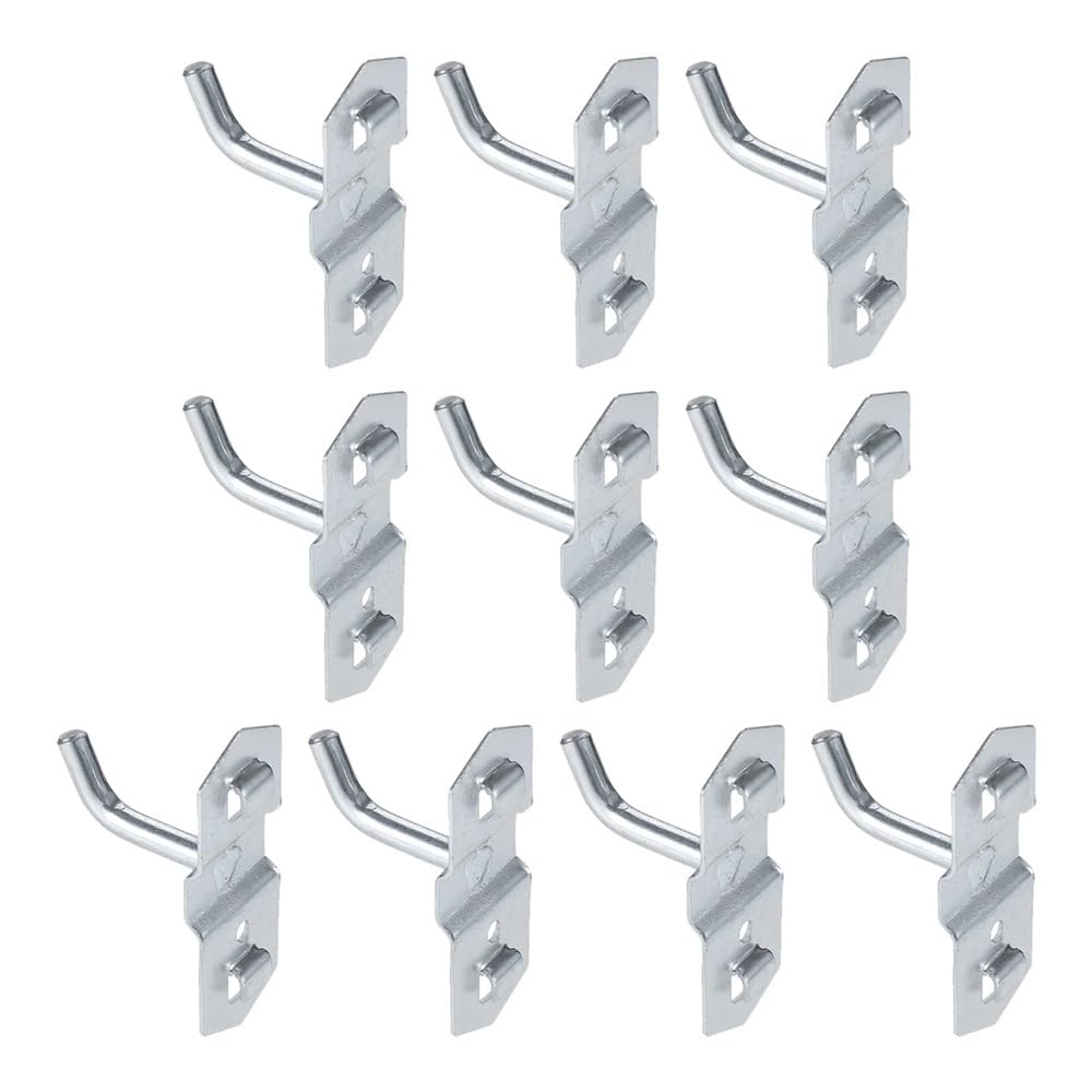 10PCS 25MM Metal Hanging Hooks - Heavy Duty Tool Organizer, Kitchen & Home Storage Hooks with Hole Plate - Perfect for Garage, Pantry, and Workshop Organization (DRELD)