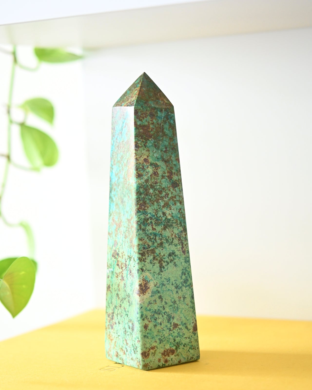 Chrysocolla Obelisk 8 Inch - Natural Healing Crystal Tower for Meditation, Reiki & Home Decor | Perfect for Spiritual Healing, Energy Work & Feng Shui