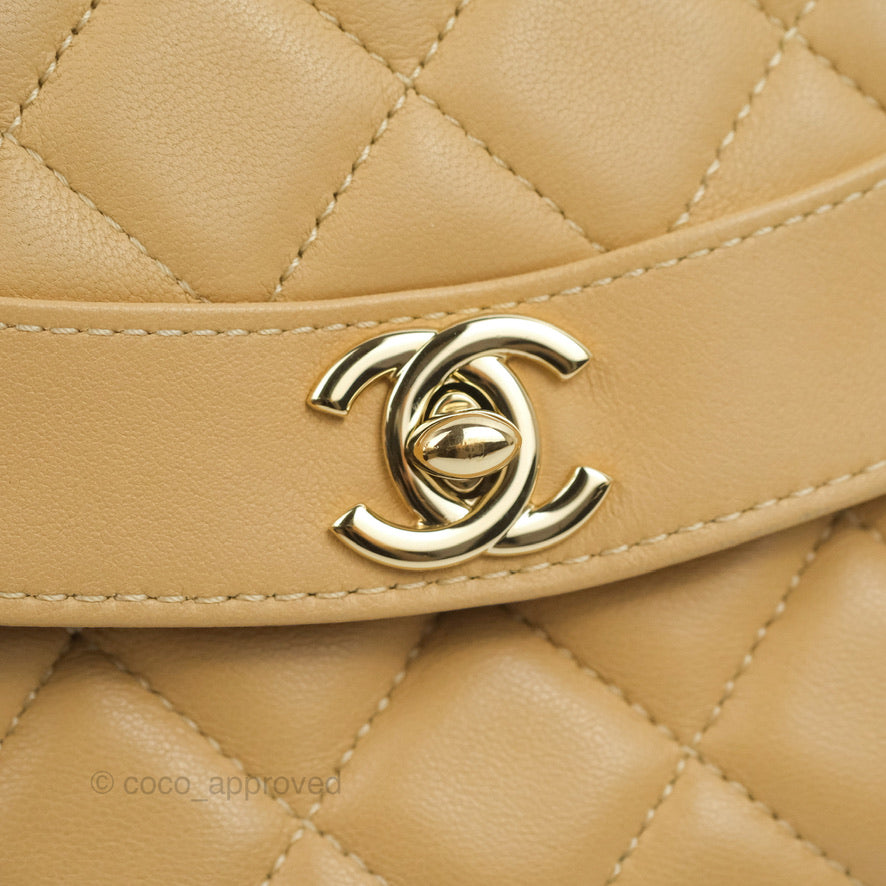 Vintage Chanel Coco Camera Bag in Beige Calfskin Leather with Gold Hardware - Perfect for Everyday Use, Travel & Special Occasions