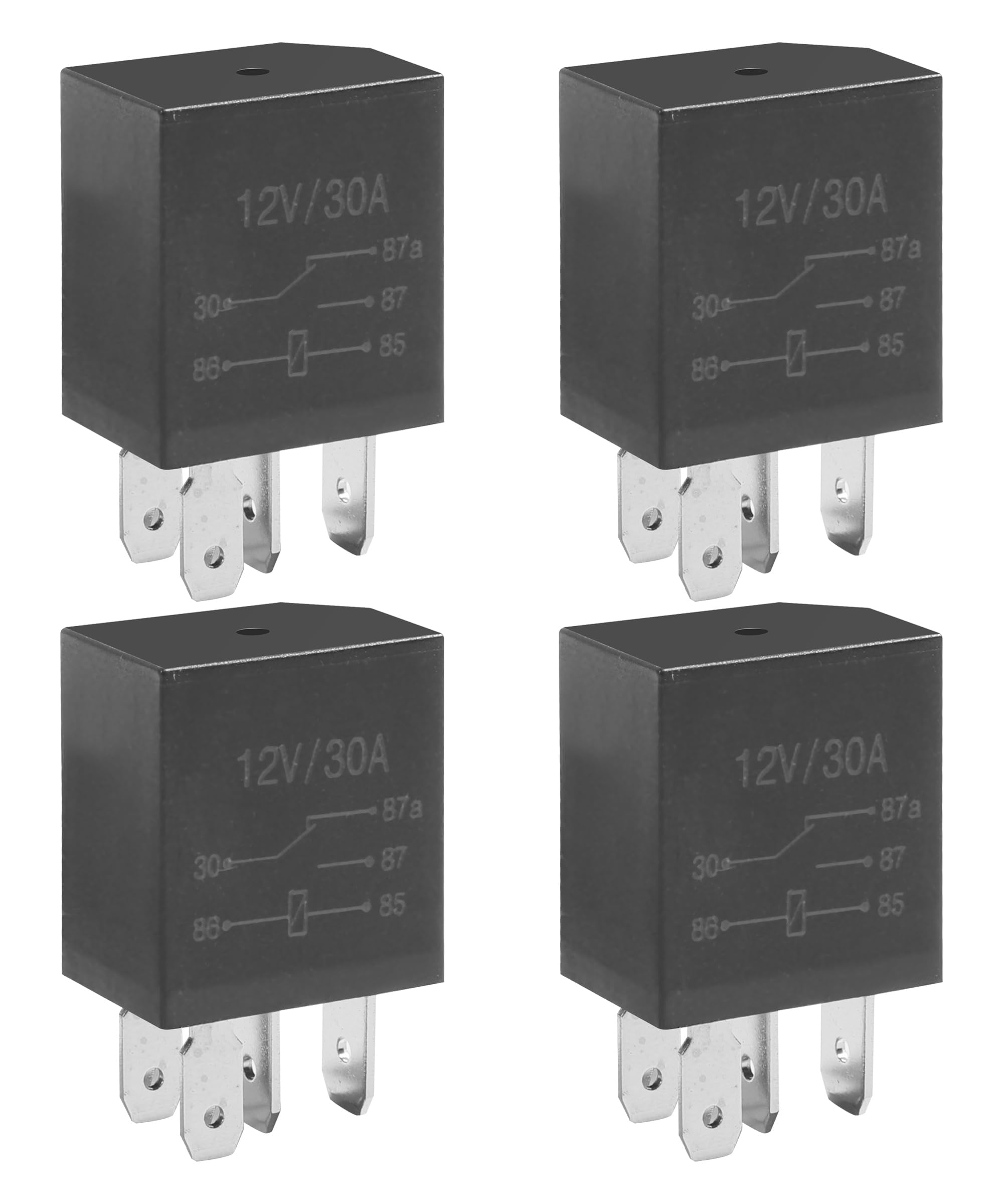 RACOONA 12V 30A Waterproof Car Relay - Heavy Duty 4 Pin Automotive Relay for Tail Lights & Engine Compartment
