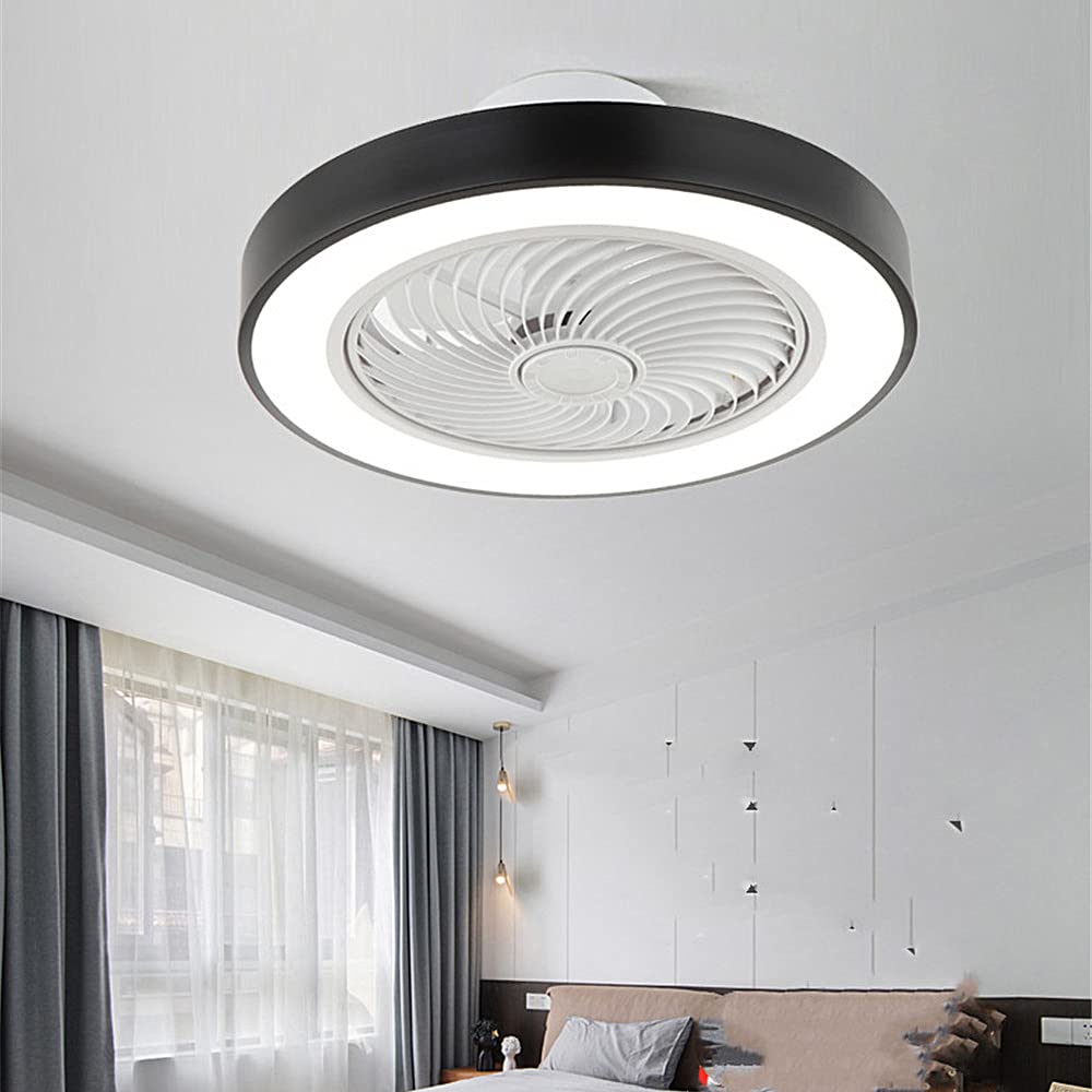 LED Ceiling Fan with Light - 40W Modern Enclosed Low Profile Chandelier Fan, Dimmable & 3 Speed - Perfect for Bedroom, Living Room, Dining Room Decoration and Air Circulation