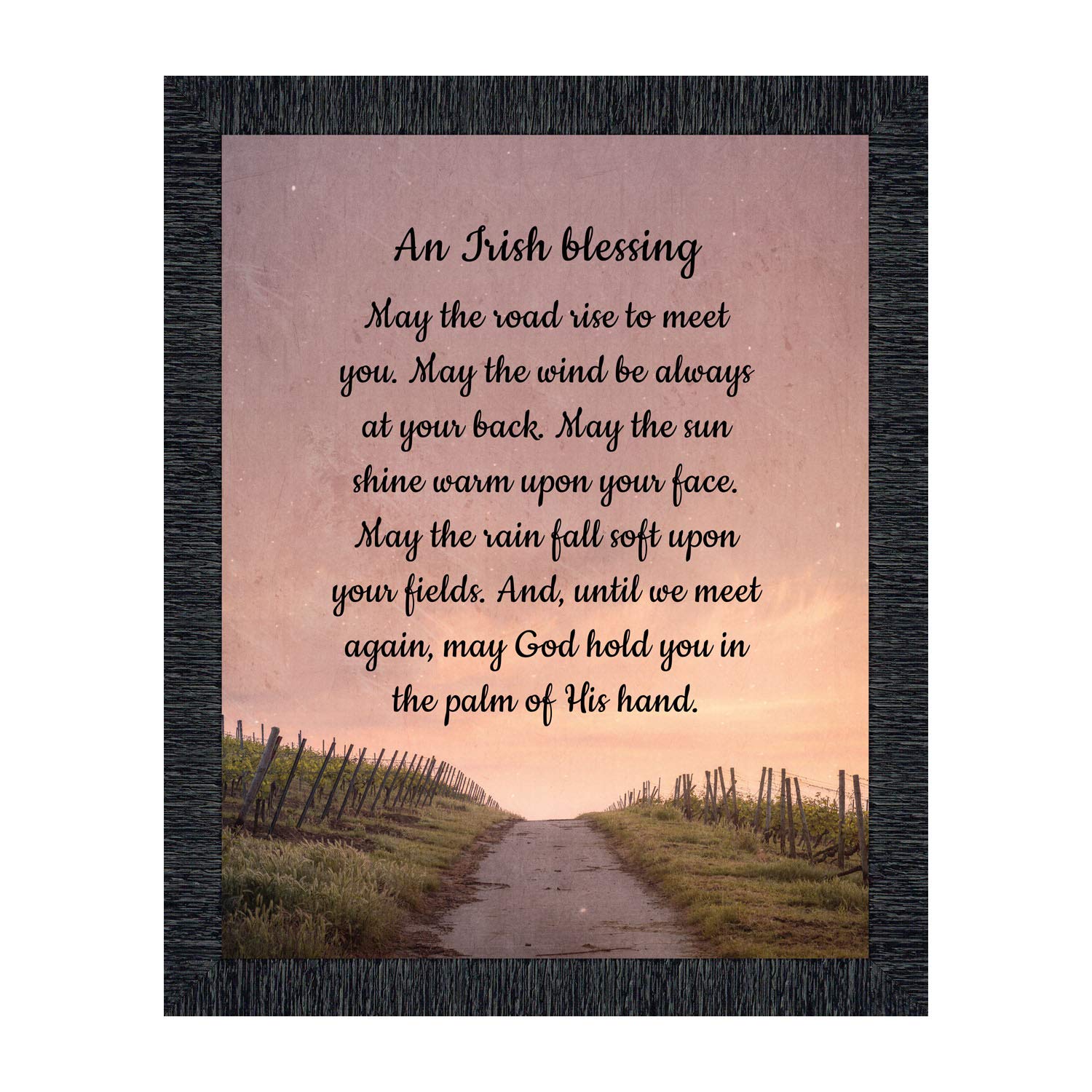 Celtic Irish Blessing Wall Decor - 'May the Road Rise Up to Meet You' - Handcrafted Home Blessing Sign - Unique Irish Gifts for Women & Housewarming Presents - Perfect for New Home Decor, Living Room, Bedroom or Office Wall Art - 2103CH
