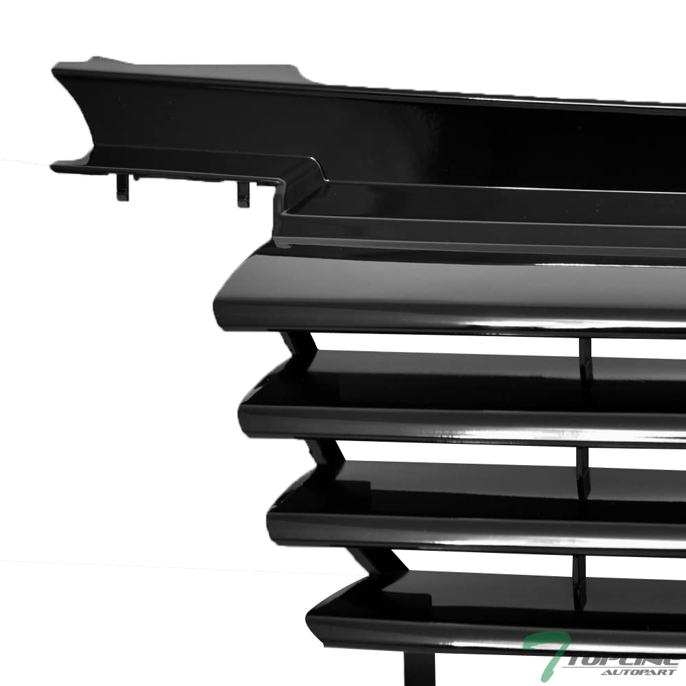 1999-2005 VW Jetta/Bora MK4 Glossy Black Front Bumper Grille Replacement - Horizontal Style for Enhanced Vehicle Appearance & Protection - Perfect for Car Upgrades, Restoration Projects, and Daily Driving