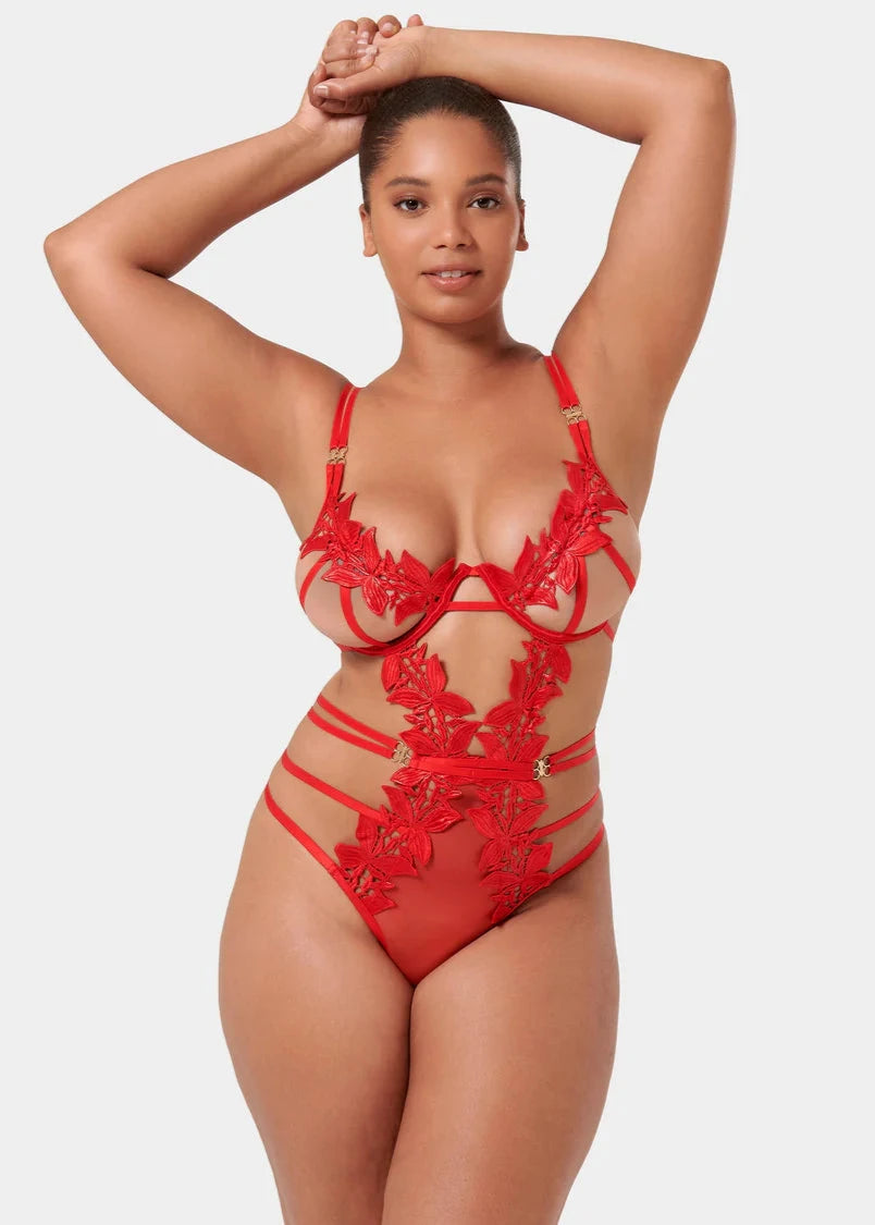 Ophelia Wired Body - Sexy Red Lingerie Set for Women | Valentine's Day Gift, Boudoir Photoshoot, Romantic Nightwear