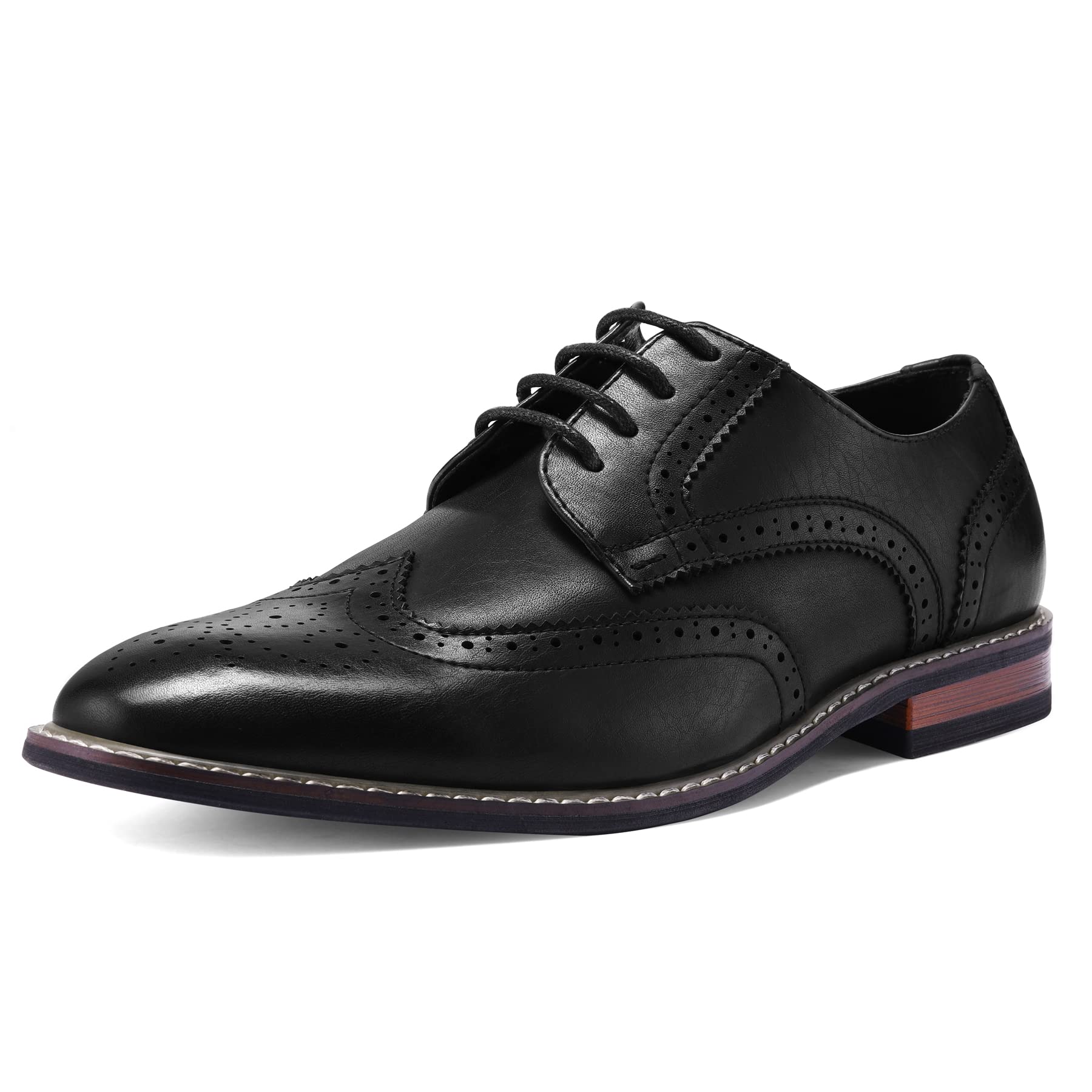Men's Dress Shoes Formal Business Classic Lace Up Wingtip Oxford Shoes - Premium Leather Business Attire for Office, Wedding & Special Occasions