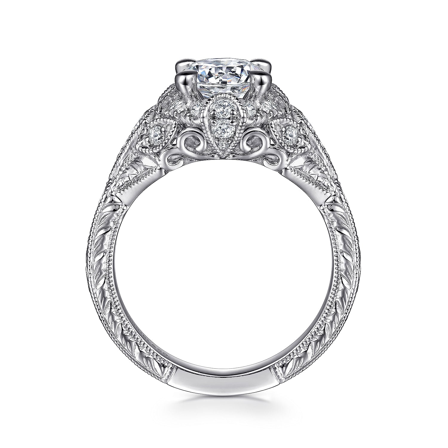 Vintage Inspired Diamond Halo Engagement Ring - 14K White Gold Wedding Band for Women - Perfect for Proposals, Anniversaries & Romantic Occasions