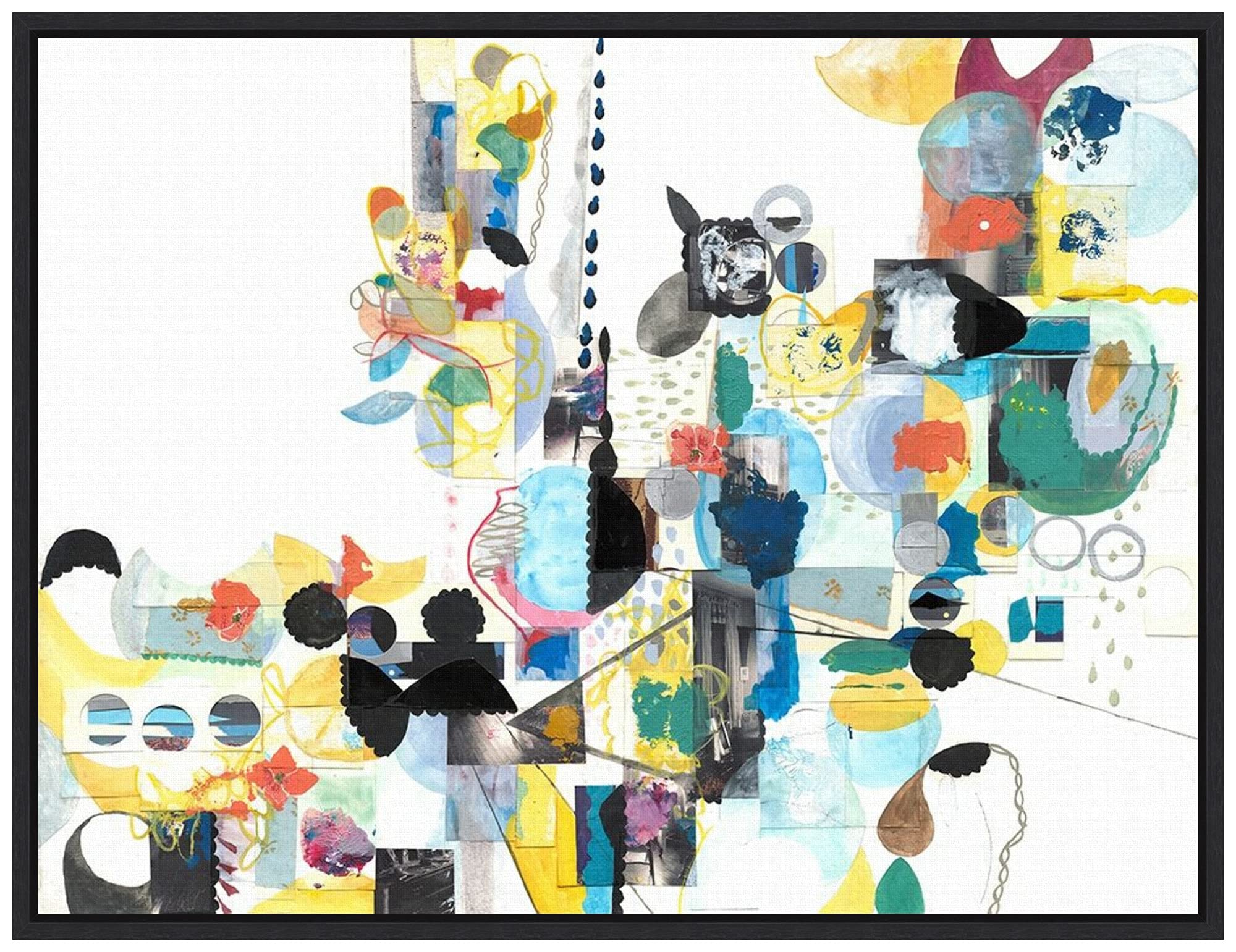 Erin McClusky Wheeler Framed Canvas Wall Art - Sylvie Black Frame (24x18 Inches) | Modern Home Decor for Living Room, Bedroom & Office