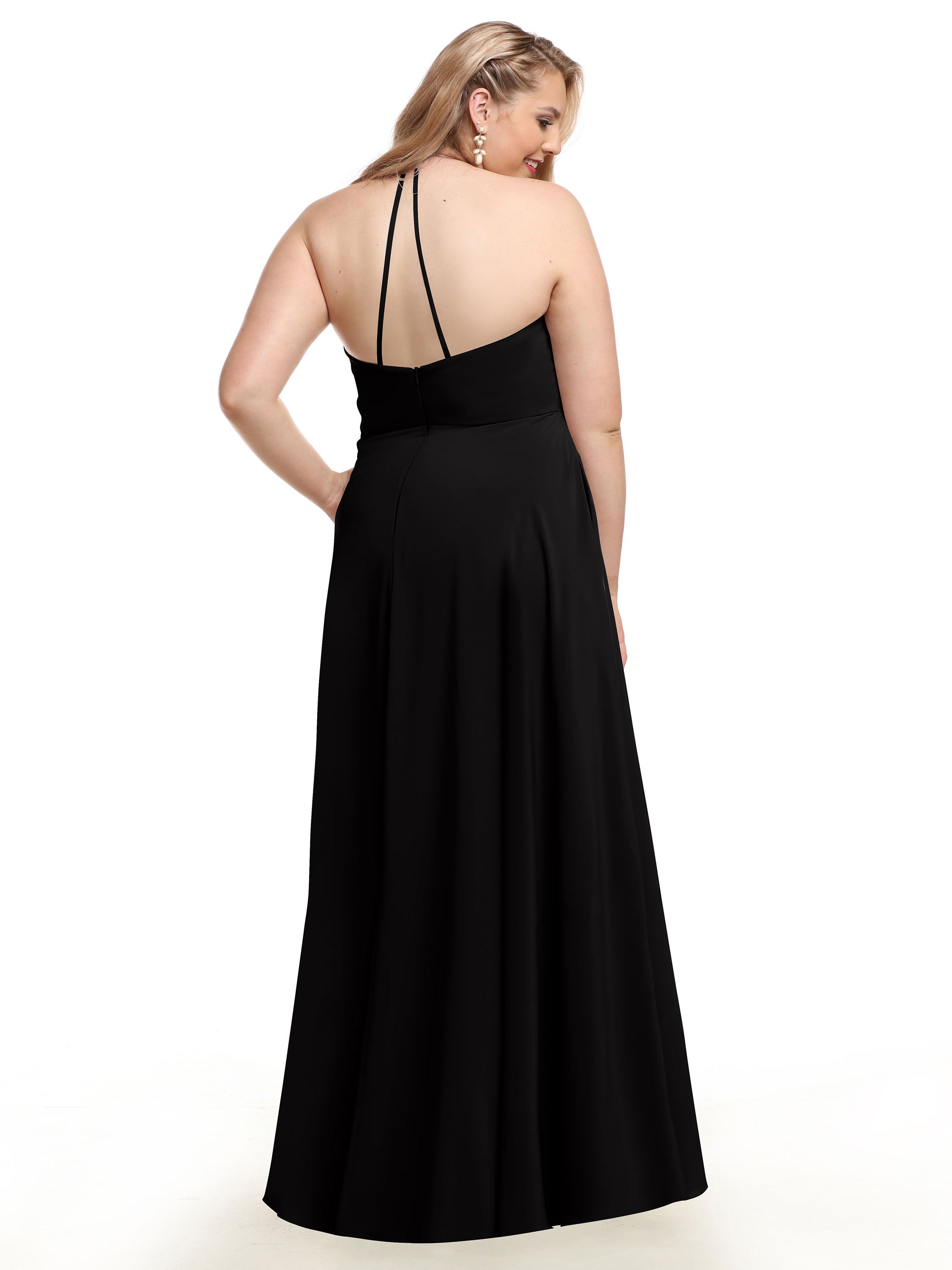 Elegant V-Neck Pleated Stretch Chiffon A-Line Bridesmaid Dress 80101 - Perfect for Weddings, Formal Events & Special Occasions