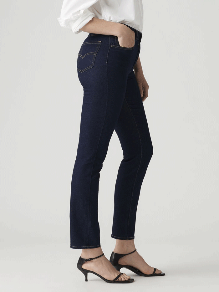 Levi's 724 High Rise Slim Straight Jeans for Women - Cast Shadows Navy Wash | Comfortable Stretch Denim Pants for Work, Casual & Everyday Wear