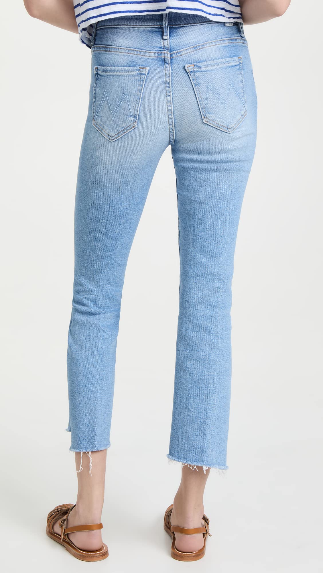 MOTHER Women's The Insider Crop Jeans - High Waist Distressed Denim Pants for Casual Outfits | Perfect for Street Style, Date Night & Weekend Wear