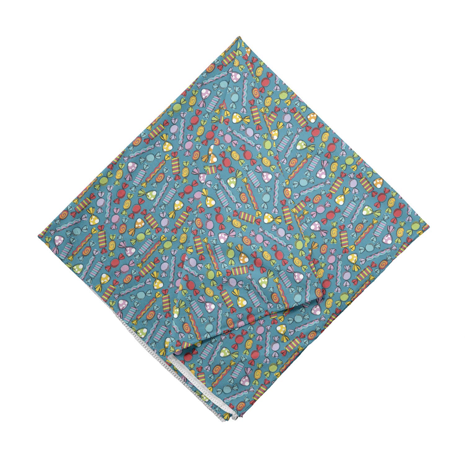 Ambesonne Colorful Bandana - Continuous Candies Snacks Print Unisex Head & Neck Scarf - Perfect for Music Festivals, Outdoor Activities & Fashion Accessories