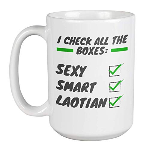Premium 15oz Laos Coffee Mug - Handmade Ceramic Tea Cup with Traditional Laotian Design - Perfect for Home Decor, Office Use & Gifts