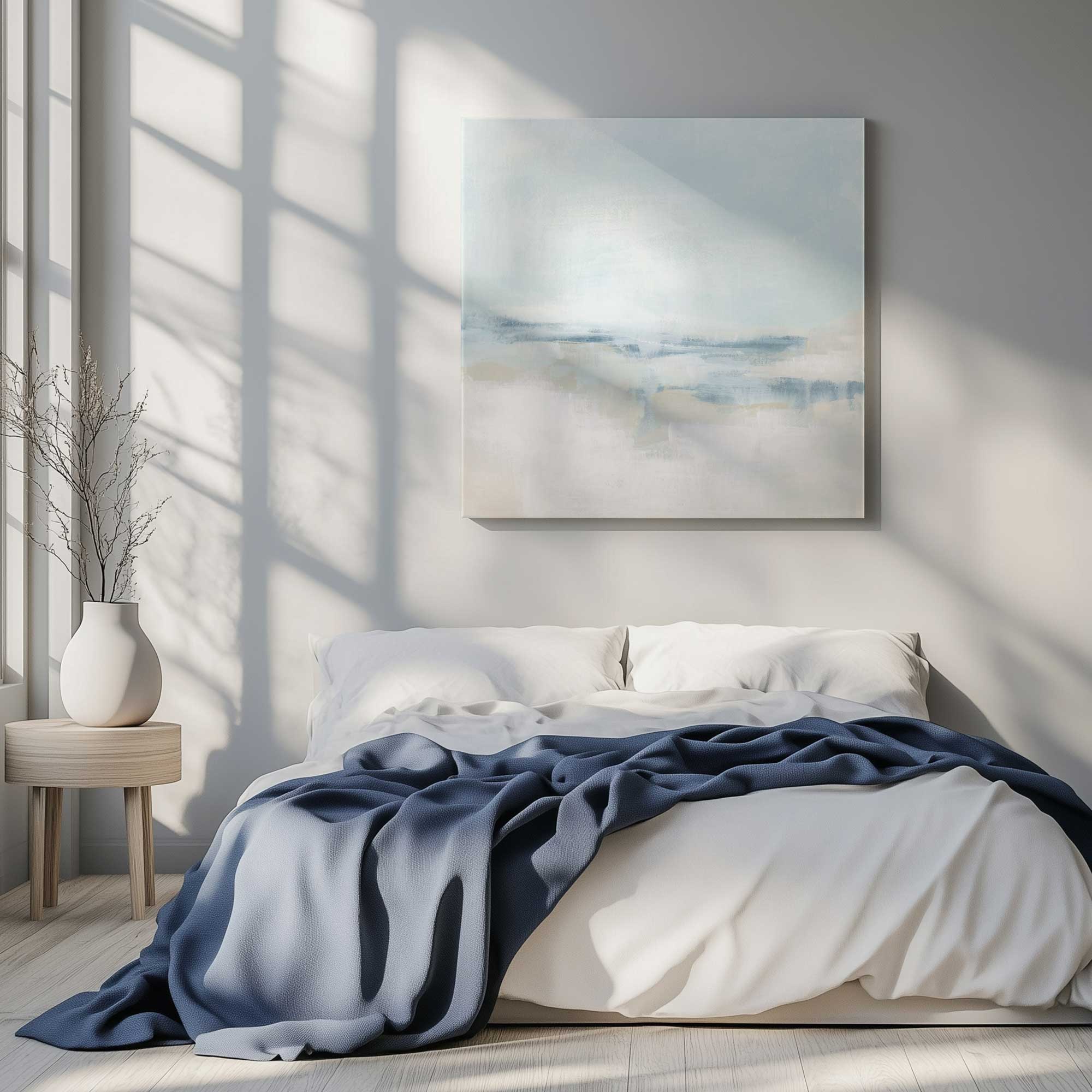 Cloudy Shoreline Hues II Canvas Wall Art Print - Coastal Beach Decor for Living Room, Bedroom & Office