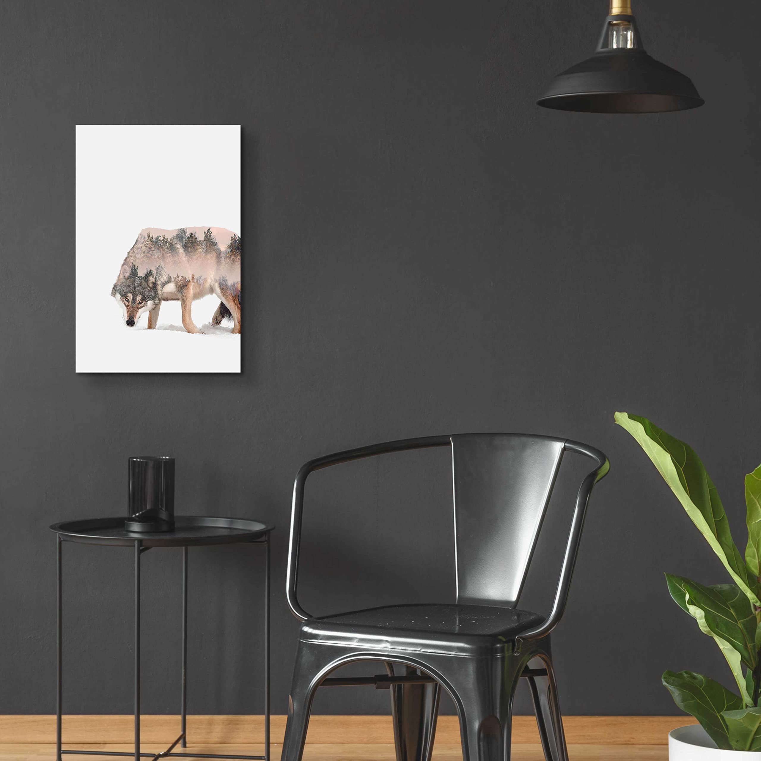 Epic 'Wulf' Acrylic Glass Wall Art by Clean Nature - 16x24 Inches Modern Home Decor for Living Room, Bedroom & Office