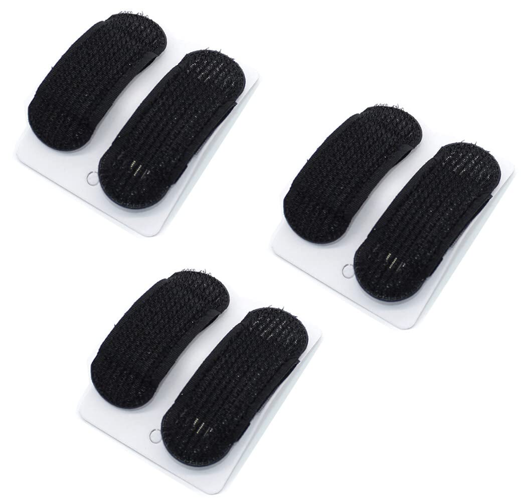 3 Pairs Invisible Black Bump Up Hair Clips - Volumizing Hair Inserts for Updos, Buns & Braids - Styling Tool for Women & Girls - Perfect for Fluffy Hair & Everyday Hairstyles (Great for Work, Parties & Special Occasions)