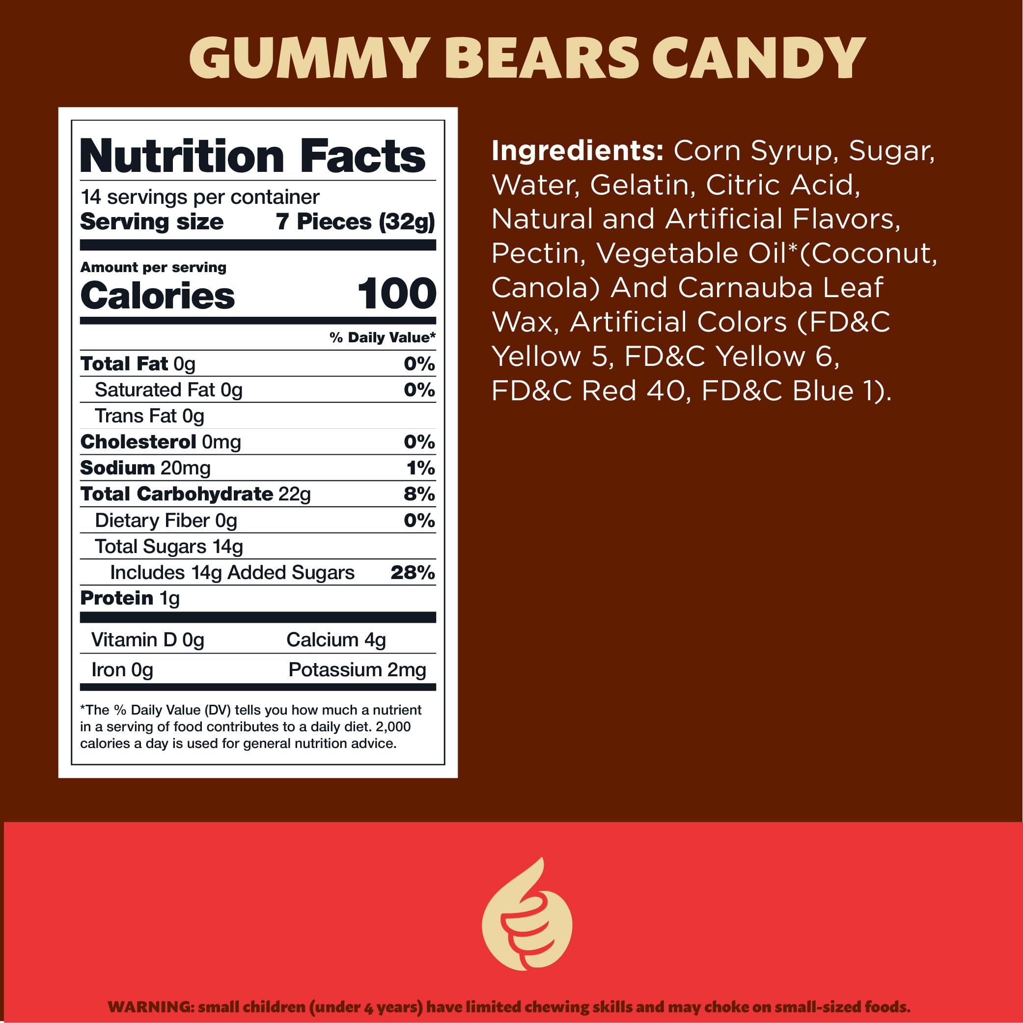 Delicious Gummy Bears Candy - 1 Pound Bulk Pack | Assorted Fruit Flavors (Strawberry, Orange, Lemon, Pineapple) | Perfect for Parties, Movie Nights & Office Snacks