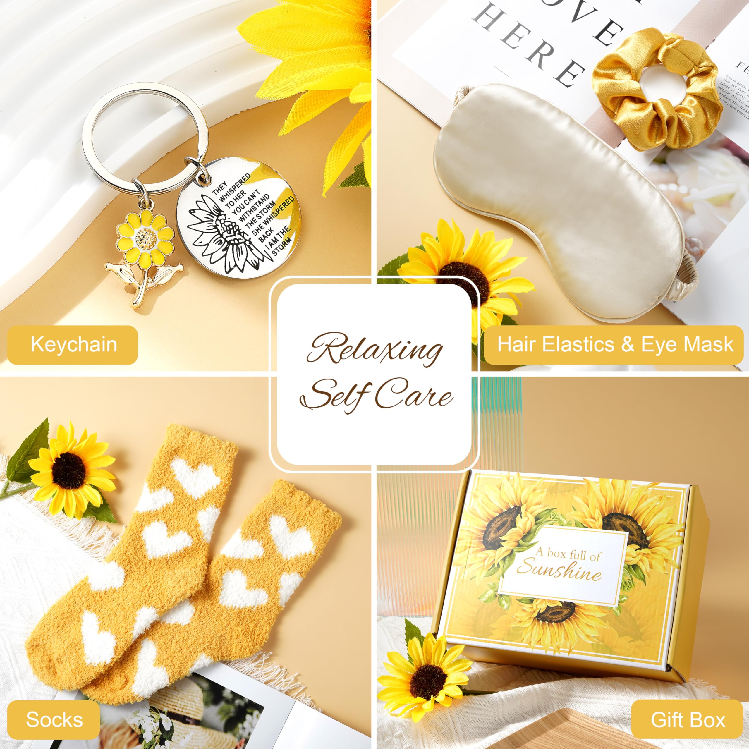 12PCS Sunflower Gift Set for Women - Get Well Soon, Birthday, Inspirational Gifts for Mom, Sister, Teacher, Friends & BFF - Unique Sunshine-Themed Present for Home Decor, Office Desk & Cheer Up Moments