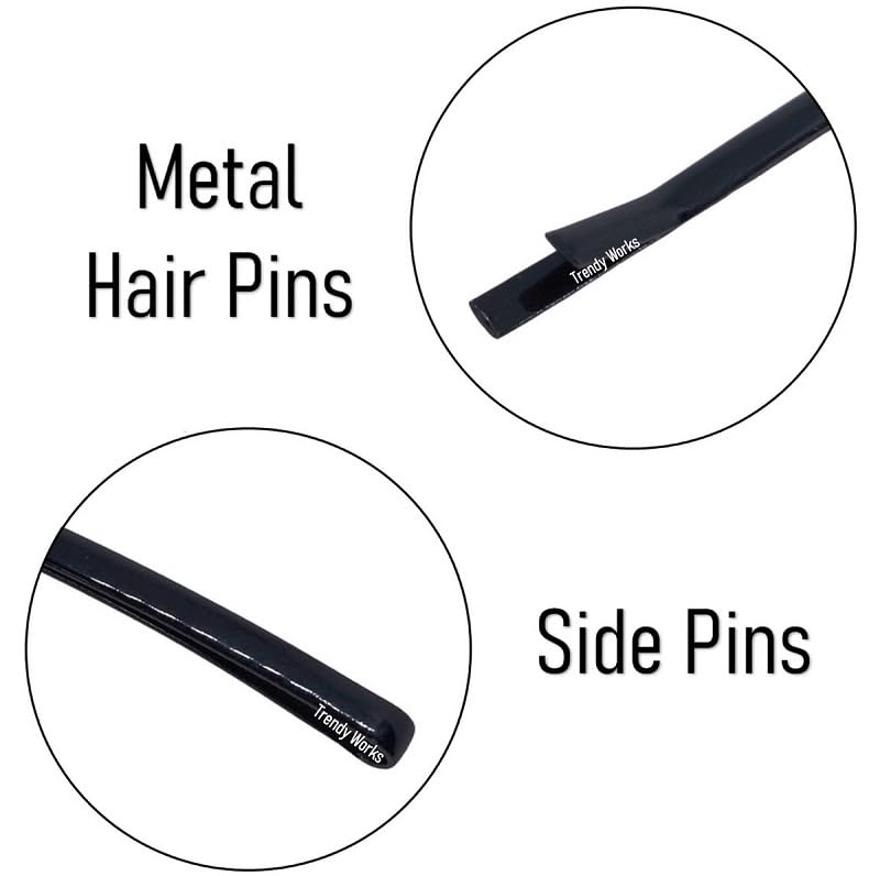 72-Piece Trendy Metal Hair Side Pins for Women & Girls - 5cm Black Hair Accessories for Wedding, Prom, Party & Everyday Styling