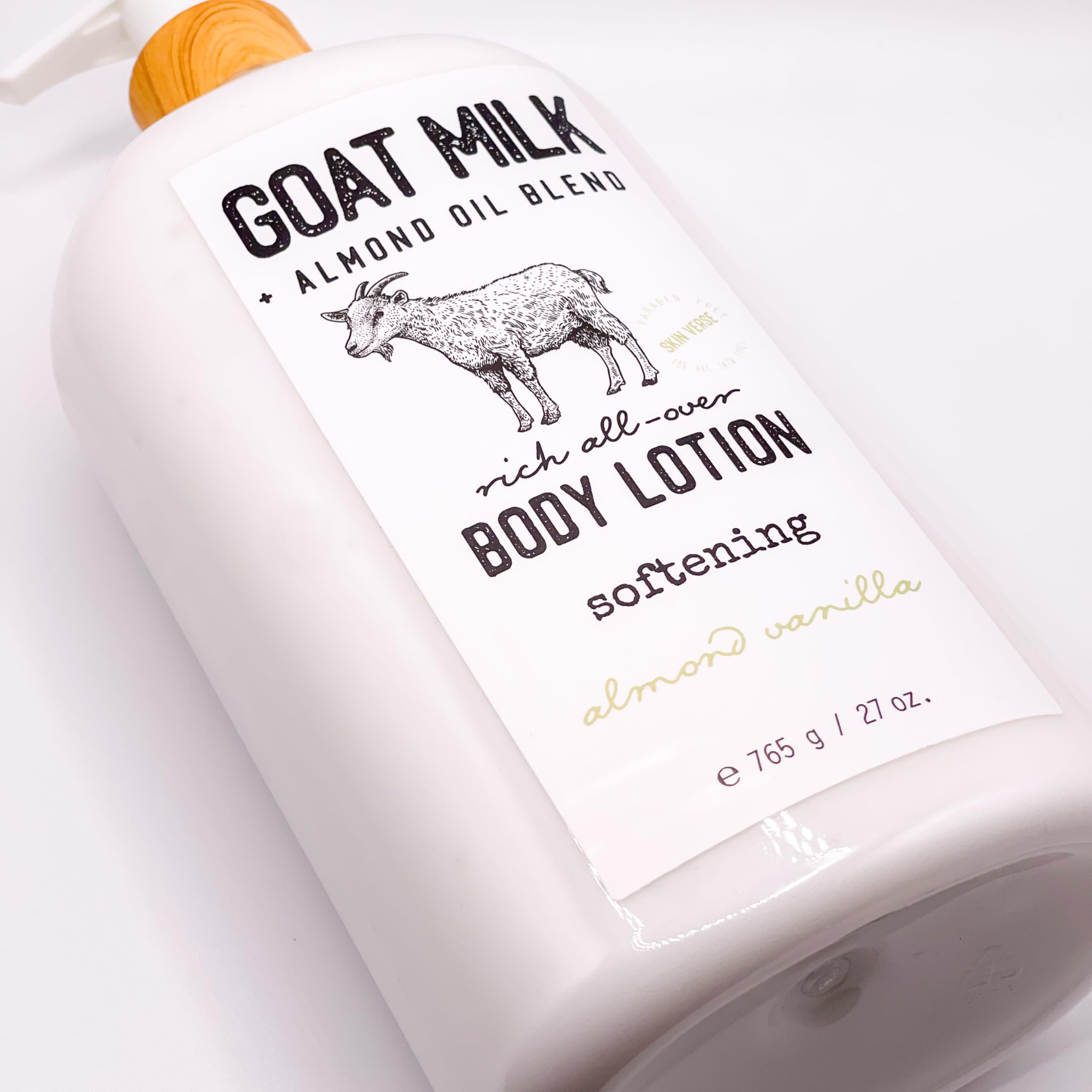 Goat Milk & Almond Oil Body Lotion with Vanilla - 27 oz | Ultra Hydrating & Nourishing Dry Skin Care | Perfect for Daily Moisturizing & Winter Skin Protection