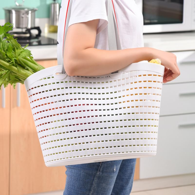 2-Pack Plastic Laundry Baskets & Storage Organizers - Multi-Purpose Foldable Hanging Baskets for Clothes, Eggs, Picnic, Bathroom & Home Organization (Hollow Design) - Perfect for Laundry Room, Kitchen, Dorm & Closet Storage