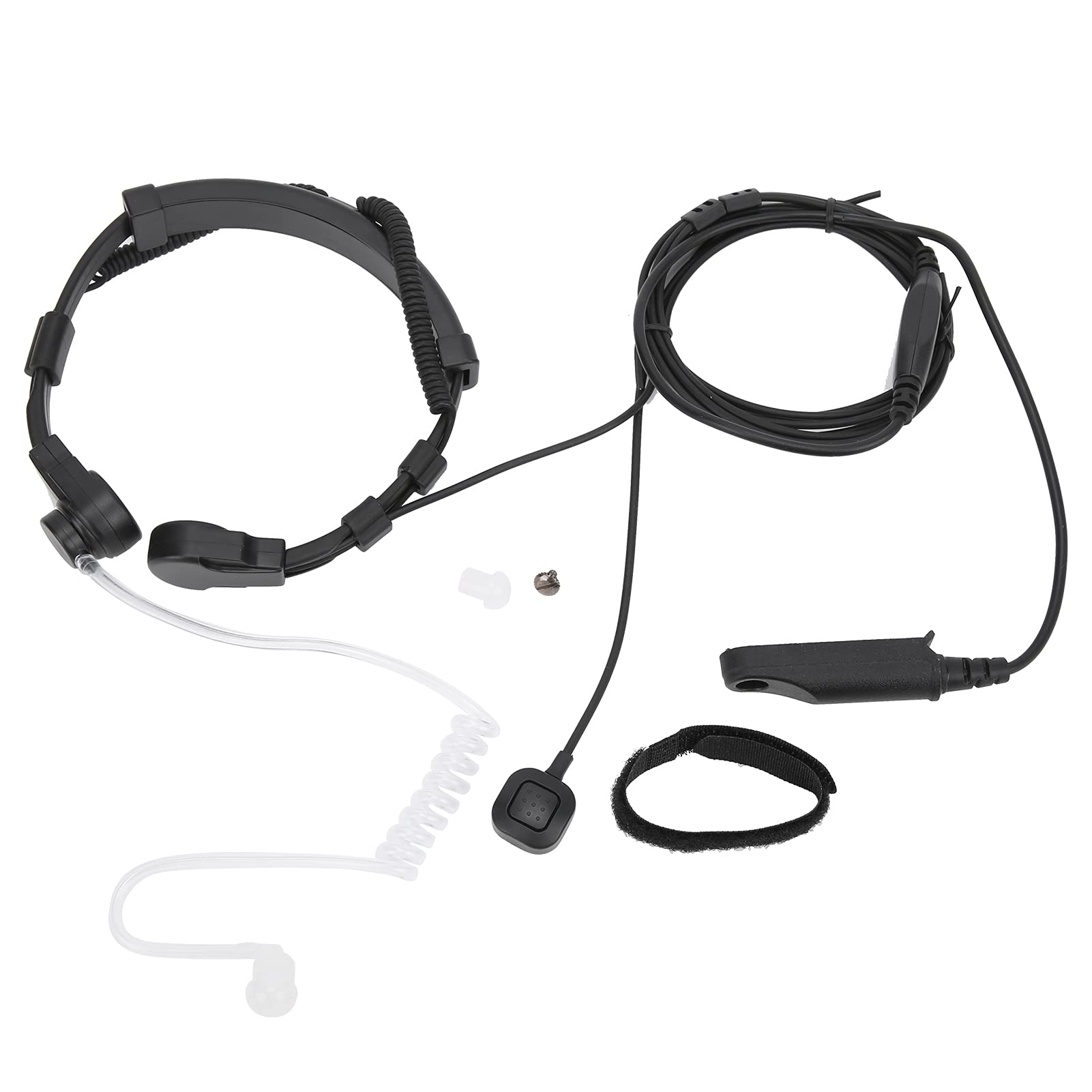 VGEBY Acoustic Tube Earpiece Headset with Throat Vibration Mic - Compatible with UV-9R Plus, BF-9700 & BF-A58 Radios - Clear Communication for Security, Construction & Outdoor Activities