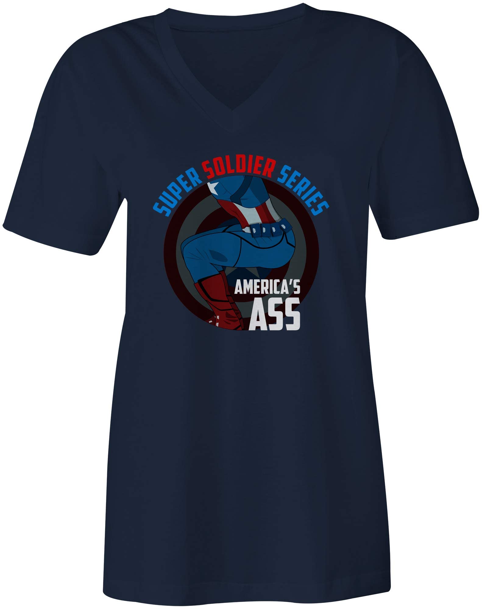 America's Ass Women's V-Neck Fitted Shirt - Slim Fit Stretchy T-Shirt for Women | Casual & Work Wear | Perfect for Office, Date Night & Everyday Outfits