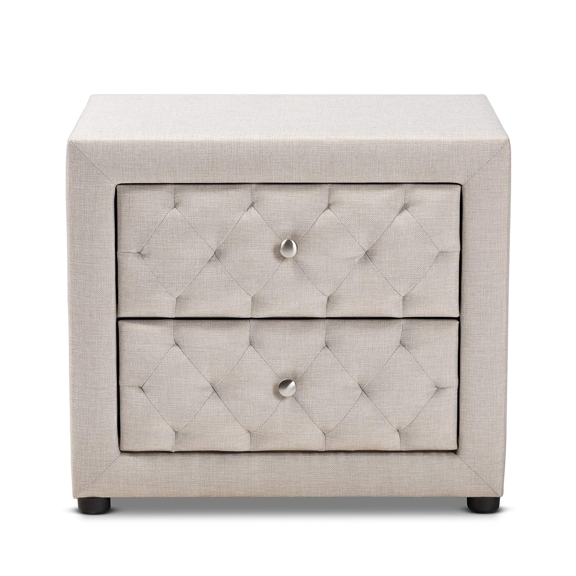 Baxton Studio Nightstand - Light Beige Bedside Table with Drawer for Bedroom Furniture | Perfect for Small Spaces, Apartment Living & Guest Rooms