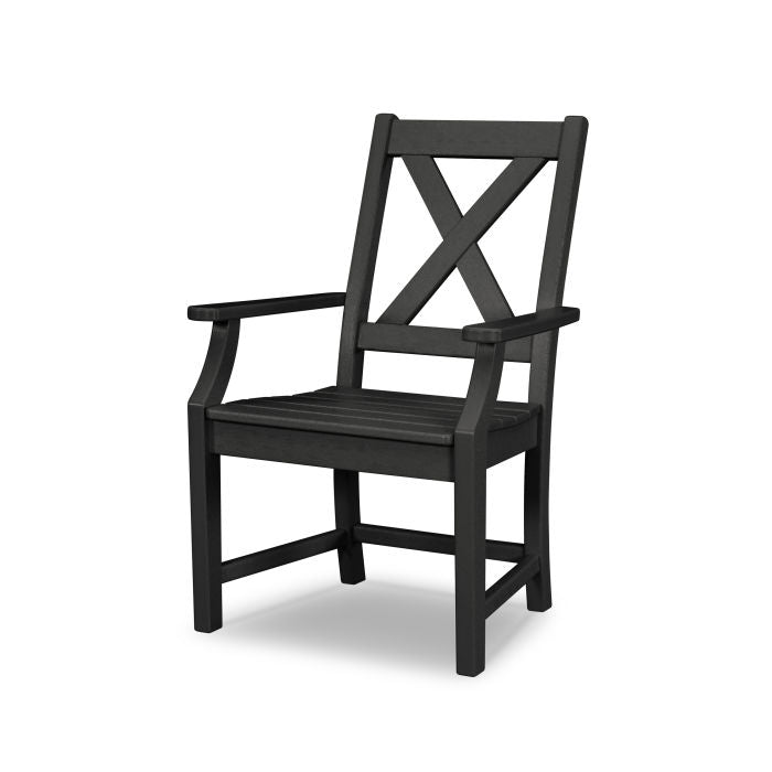 POLYWOOD Braxton Outdoor Dining Arm Chair - Weather-Resistant, Durable & Comfortable - Perfect for Patio, Deck, and Garden Use