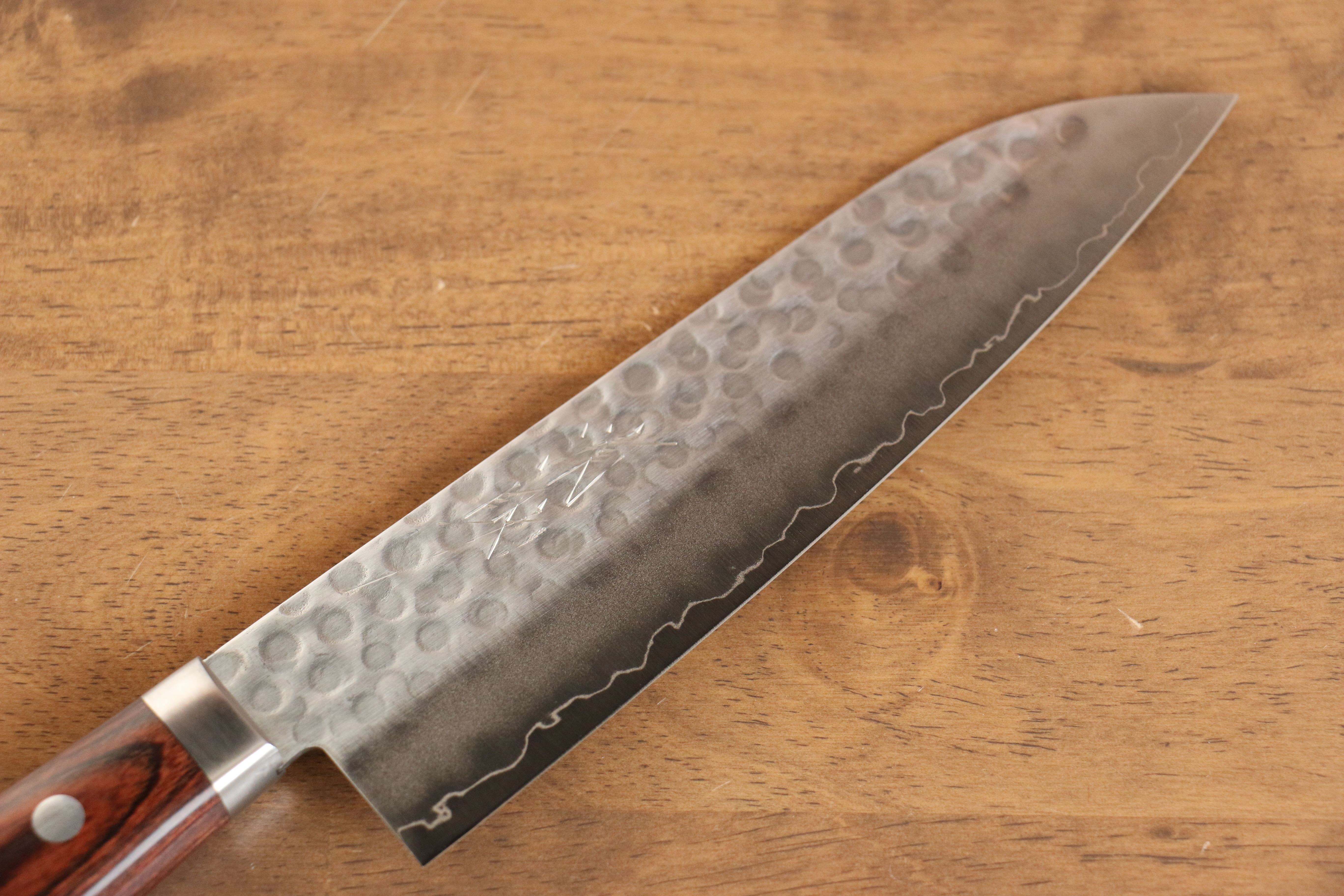 Premium Seisuke Swedish Steel Santoku Knife with Mahogany Handle & White Towel Gift Set - Perfect for Home Chefs, Cooking Enthusiasts & Kitchen Gifts