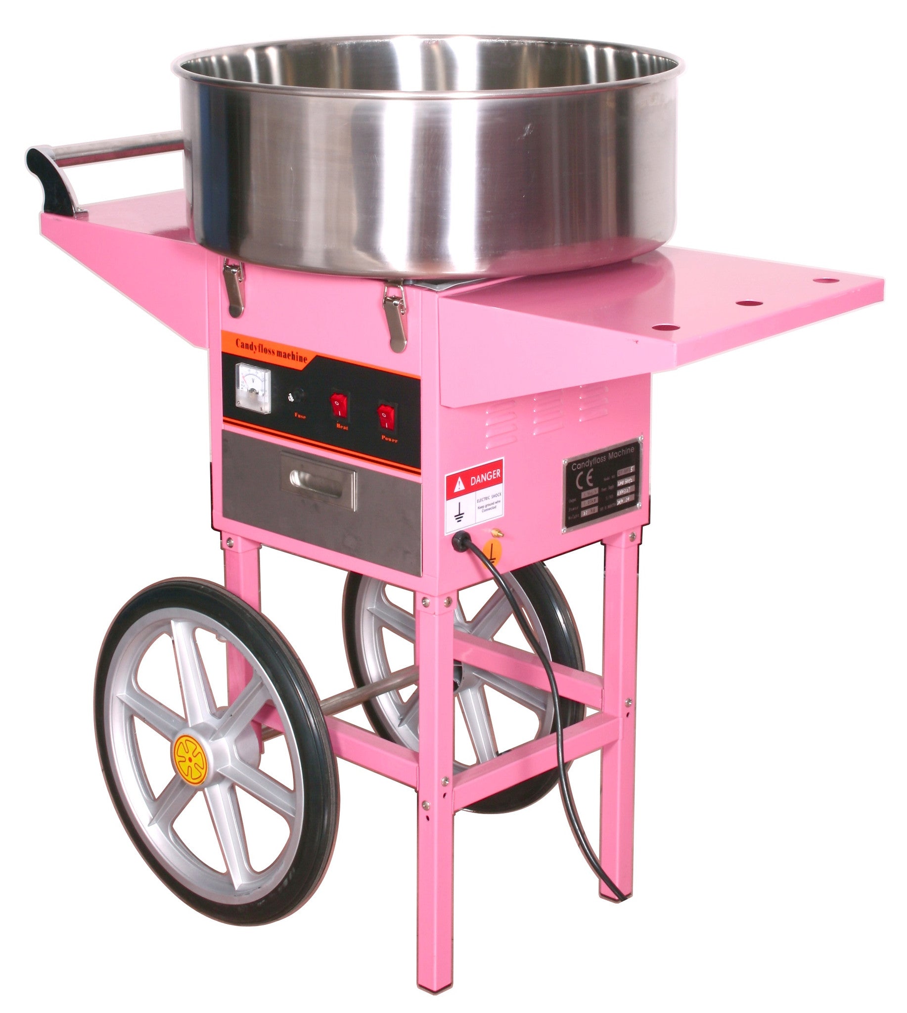 Commercial Electric Cotton Candy Machine with Cart - Perfect for Fairs, Carnivals, and Party Events